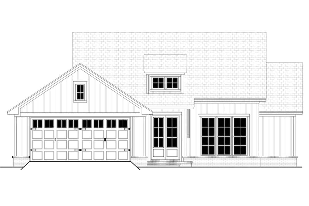 Home Plan Front Elevation of this 3-Bedroom,1493 Sq Ft Plan -142-1264