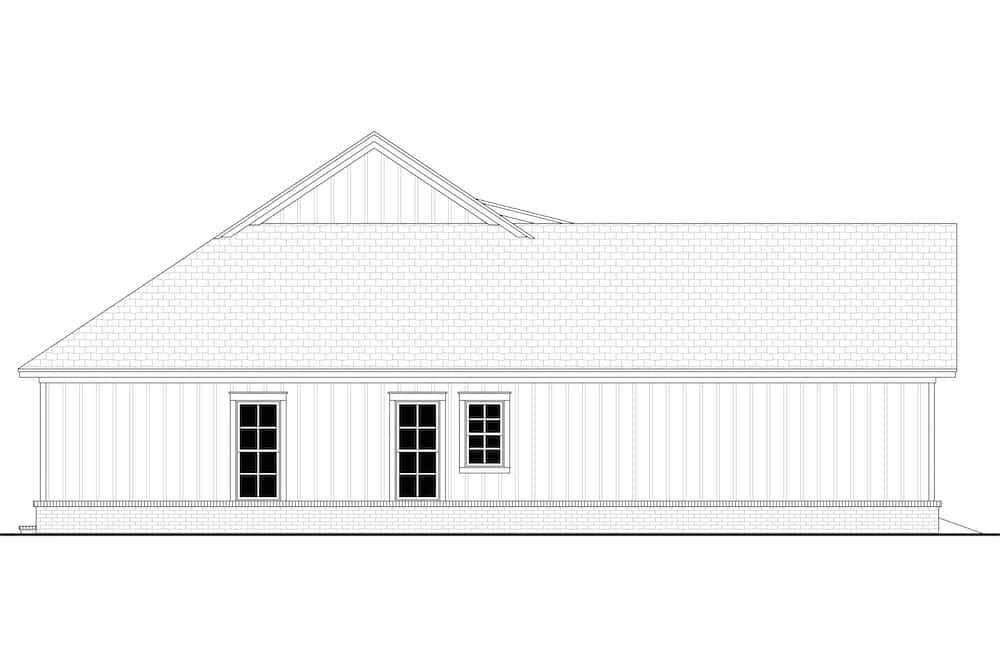Home Plan Left Elevation of this 3-Bedroom,1493 Sq Ft Plan -142-1264