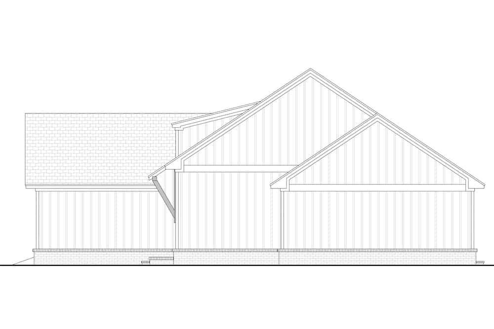 Home Plan Right Elevation of this 3-Bedroom,1493 Sq Ft Plan -142-1264
