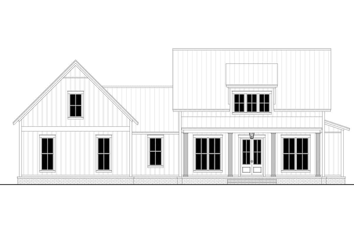 Home Plan Front Elevation of this 2-Bedroom,1448 Sq Ft Plan -142-1265