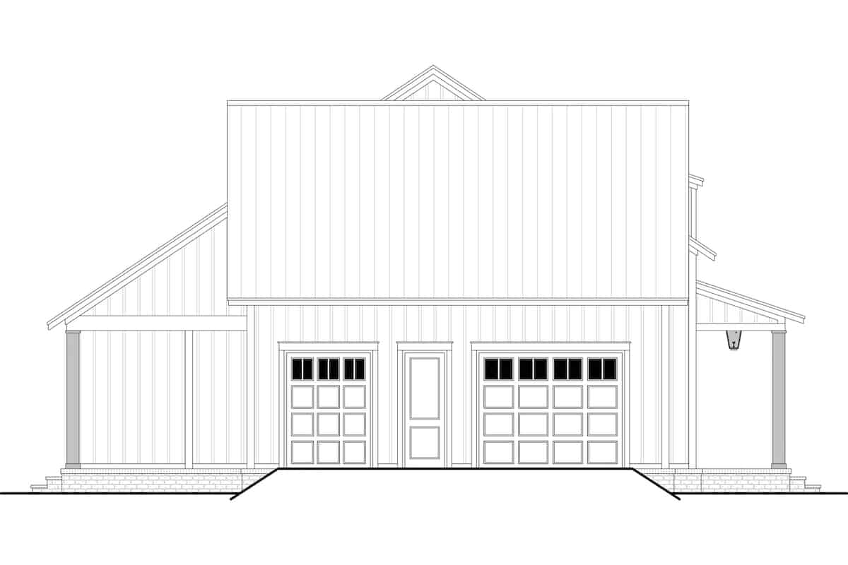 Home Plan Left Elevation of this 2-Bedroom,1448 Sq Ft Plan -142-1265