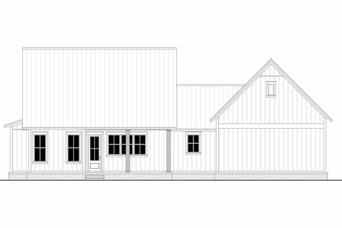 Home Plan Rear Elevation of this 2-Bedroom,1448 Sq Ft Plan -142-1265