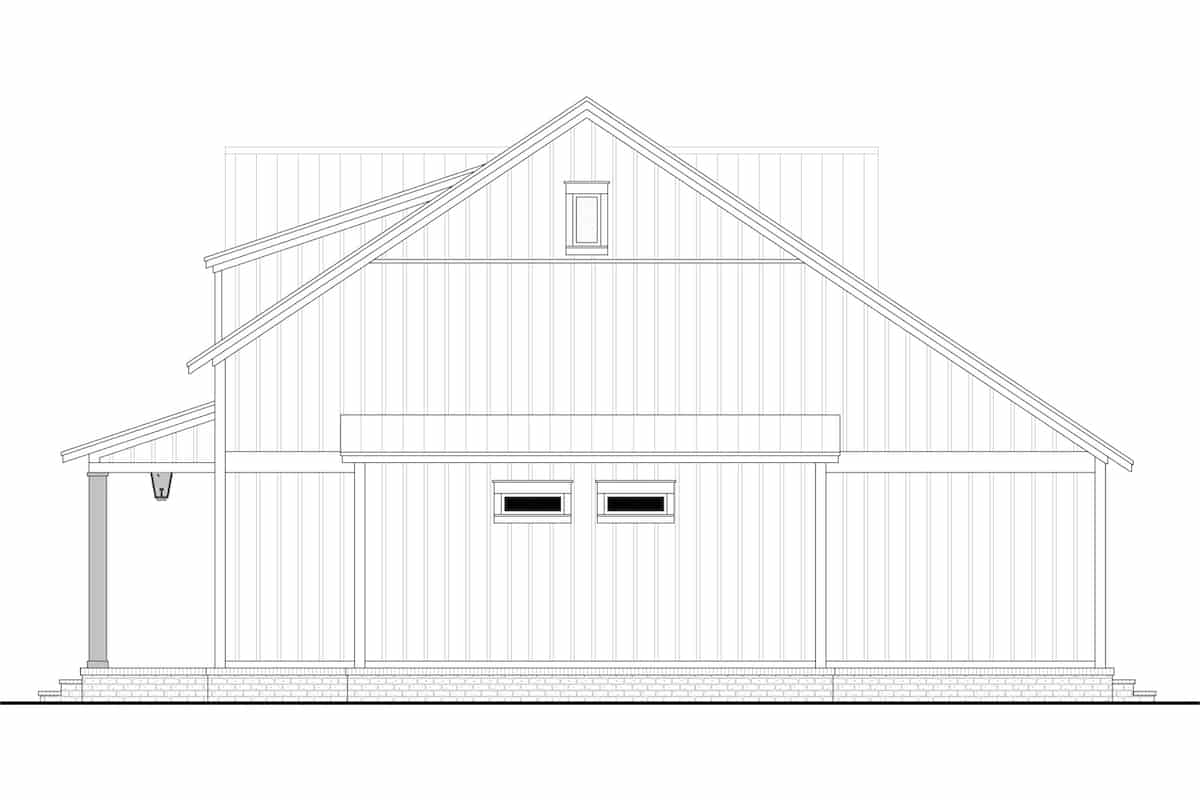 Home Plan Right Elevation of this 2-Bedroom,1448 Sq Ft Plan -142-1265