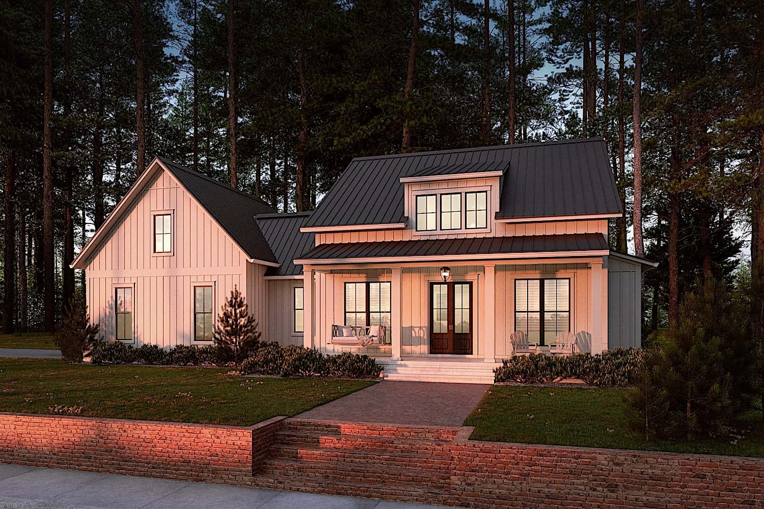 Home at Night of this 2-Bedroom, 1448 Sq Ft Plan - 142-1265