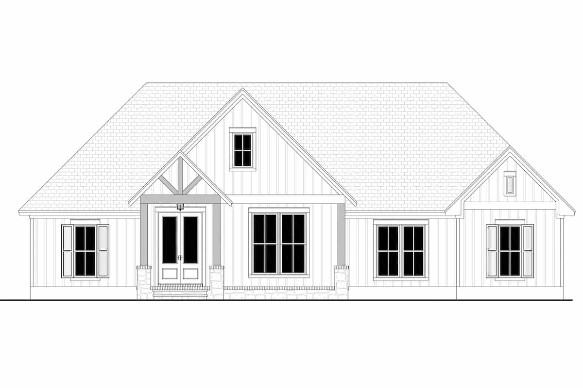 Home Plan Front Elevation of this 3-Bedroom,2243 Sq Ft Plan -142-1266
