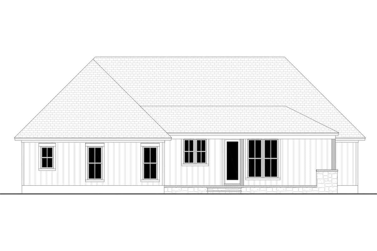 Home Plan Rear Elevation of this 3-Bedroom,2243 Sq Ft Plan -142-1266