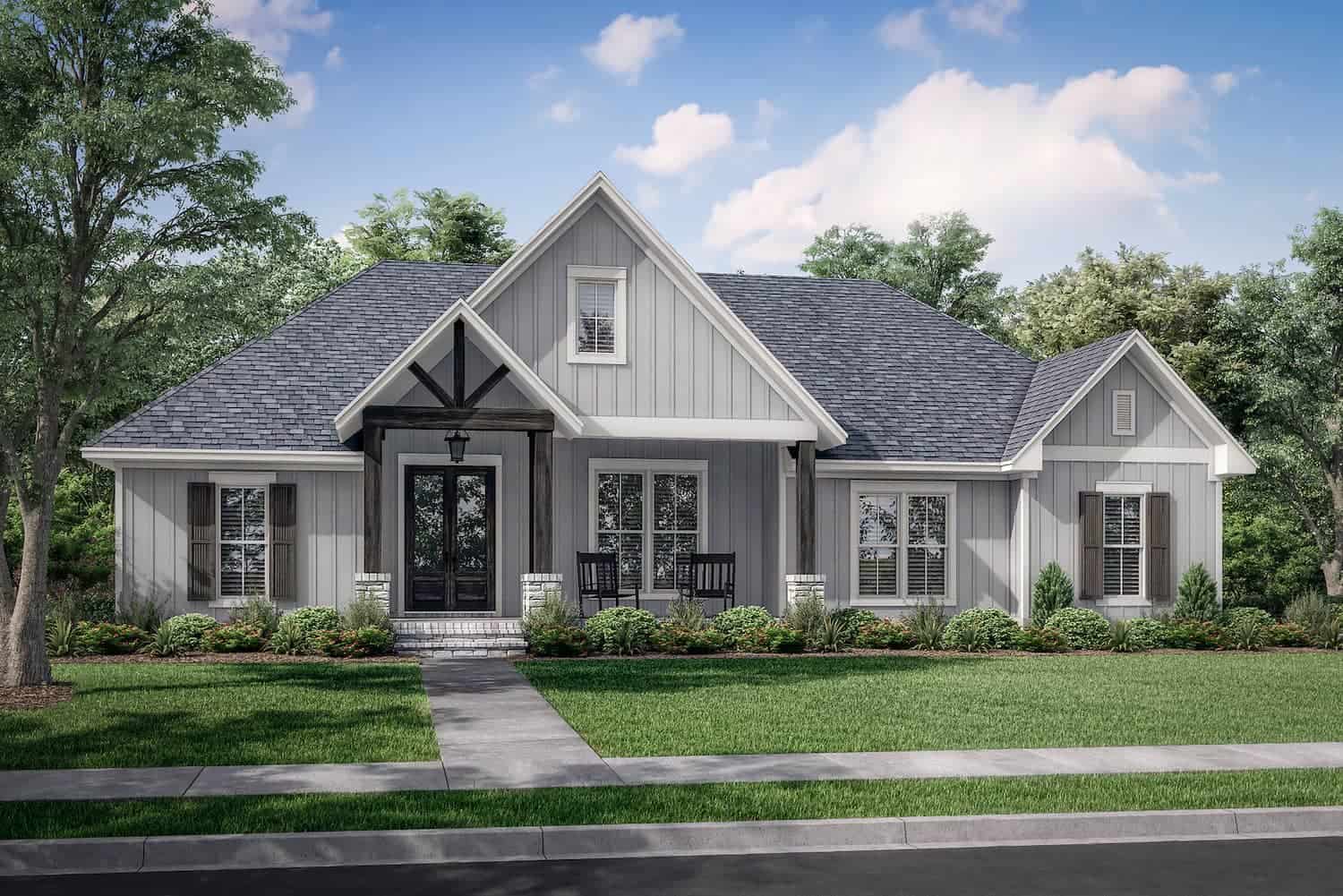 Ranch house (ThePlanCollection: Plan #142-1266)