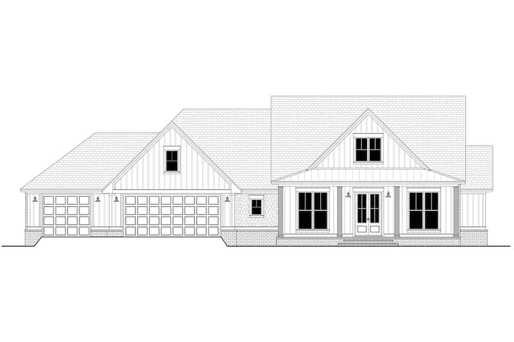 Home Plan Front Elevation of this 3-Bedroom,2125 Sq Ft Plan -142-1267