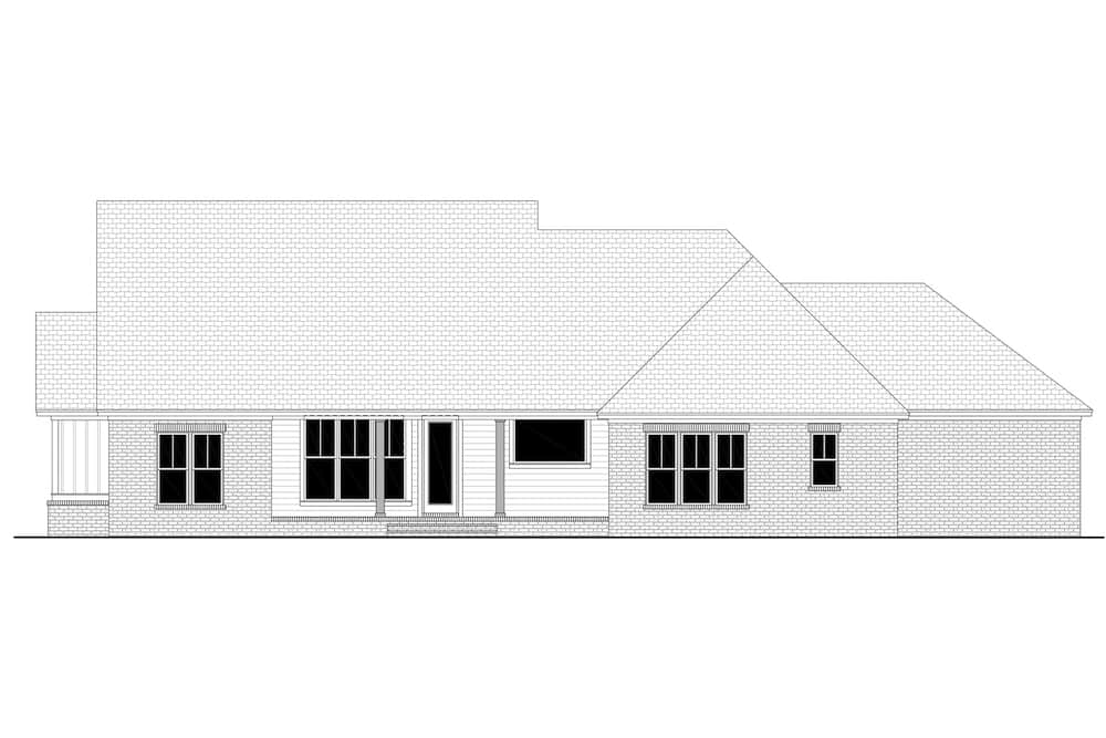 Home Plan Rear Elevation of this 3-Bedroom,2125 Sq Ft Plan -142-1267