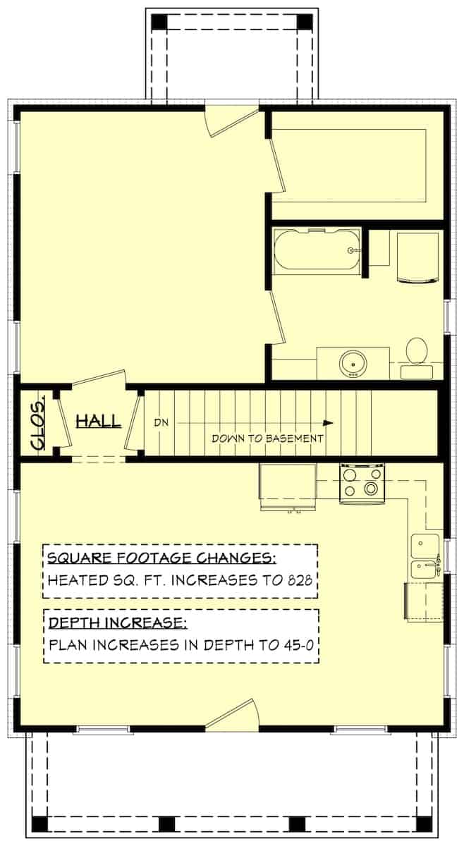 Main Level of Contemporary Plan #142-1268