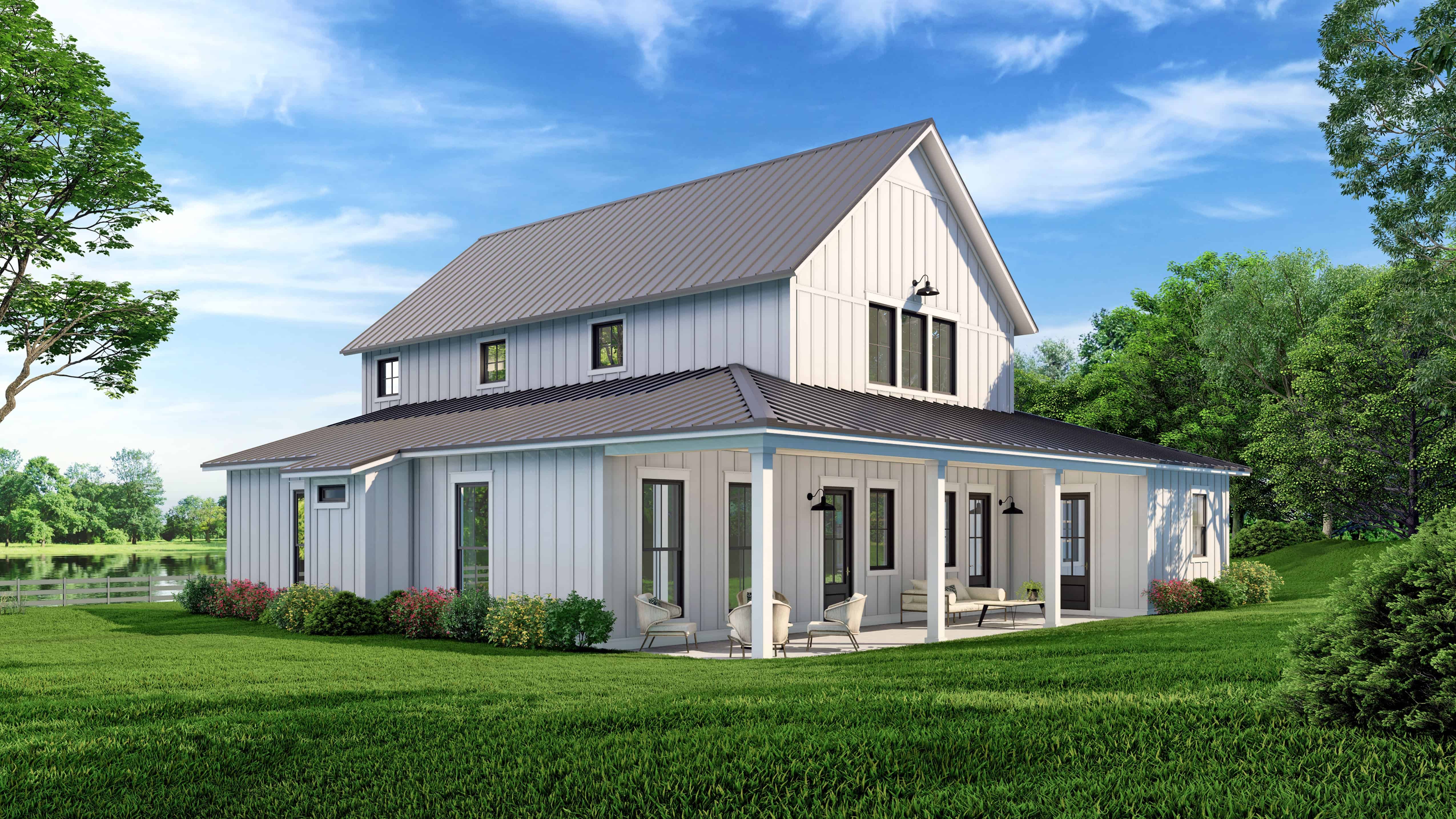 Rear View of this 4-Bedroom,2992 Sq Ft Plan -142-1269