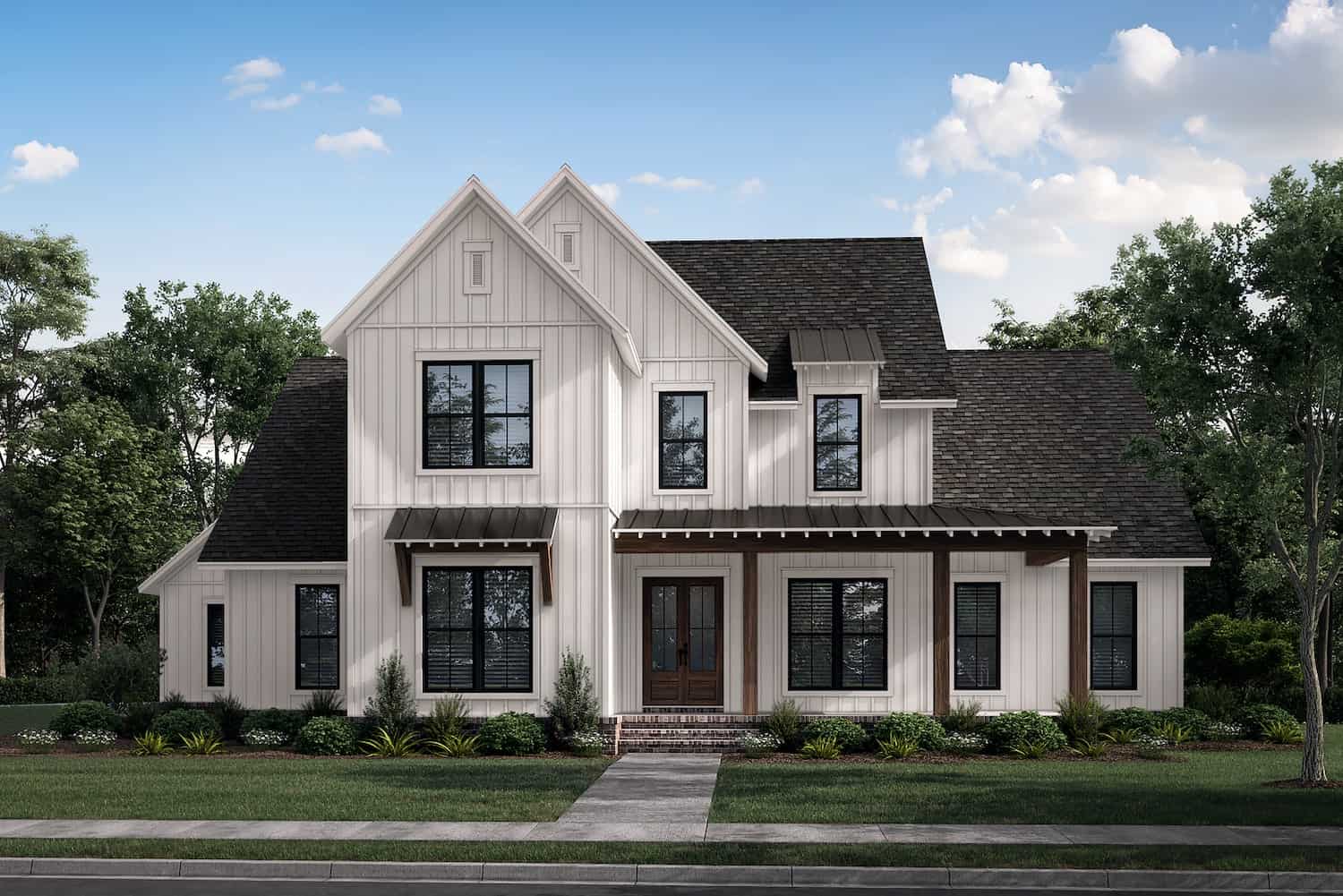 Modern Farmhouse style house (ThePlanCollection: Plan #142-1270)