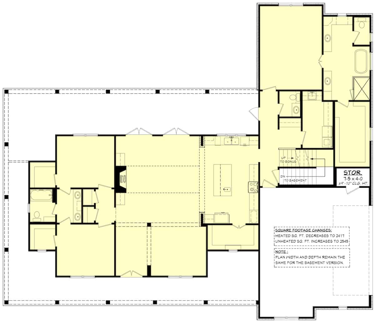 Main Level of Contemporary Plan #142-1272