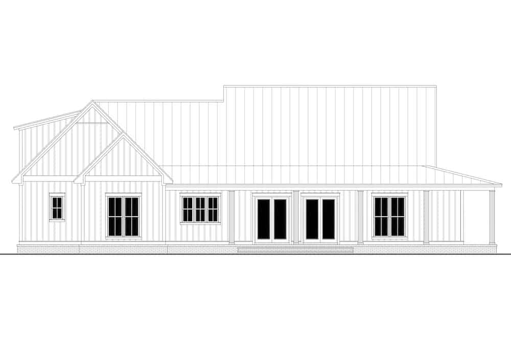Home Plan Rear Elevation of this 3-Bedroom,2428 Sq Ft Plan -142-1272