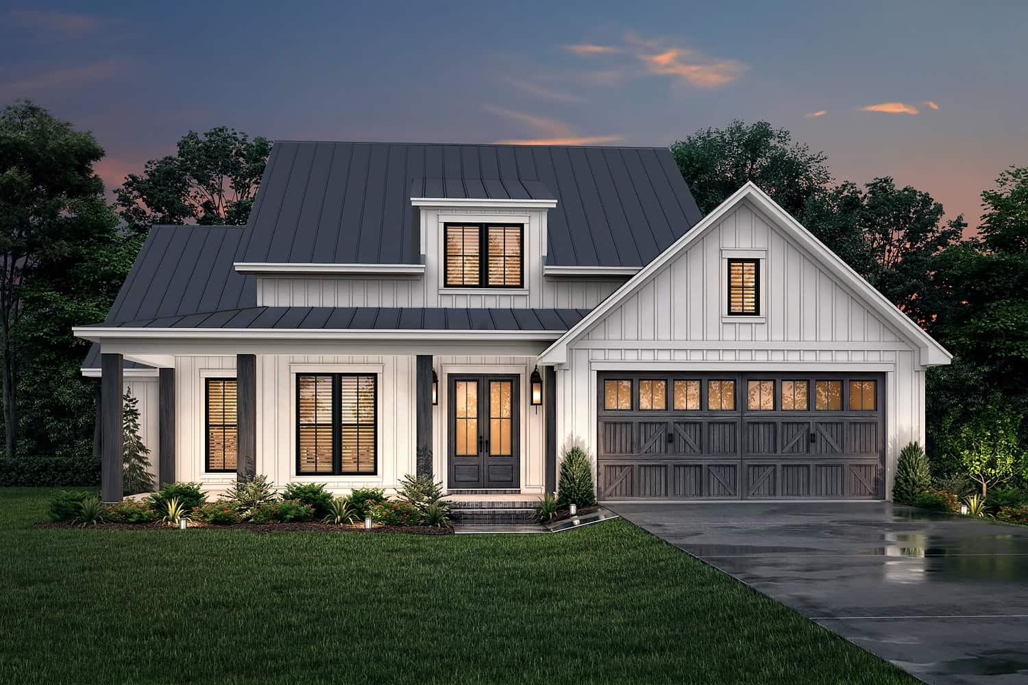 Home at Night of this 3-Bedroom, 1956 Sq Ft Plan - 142-1273