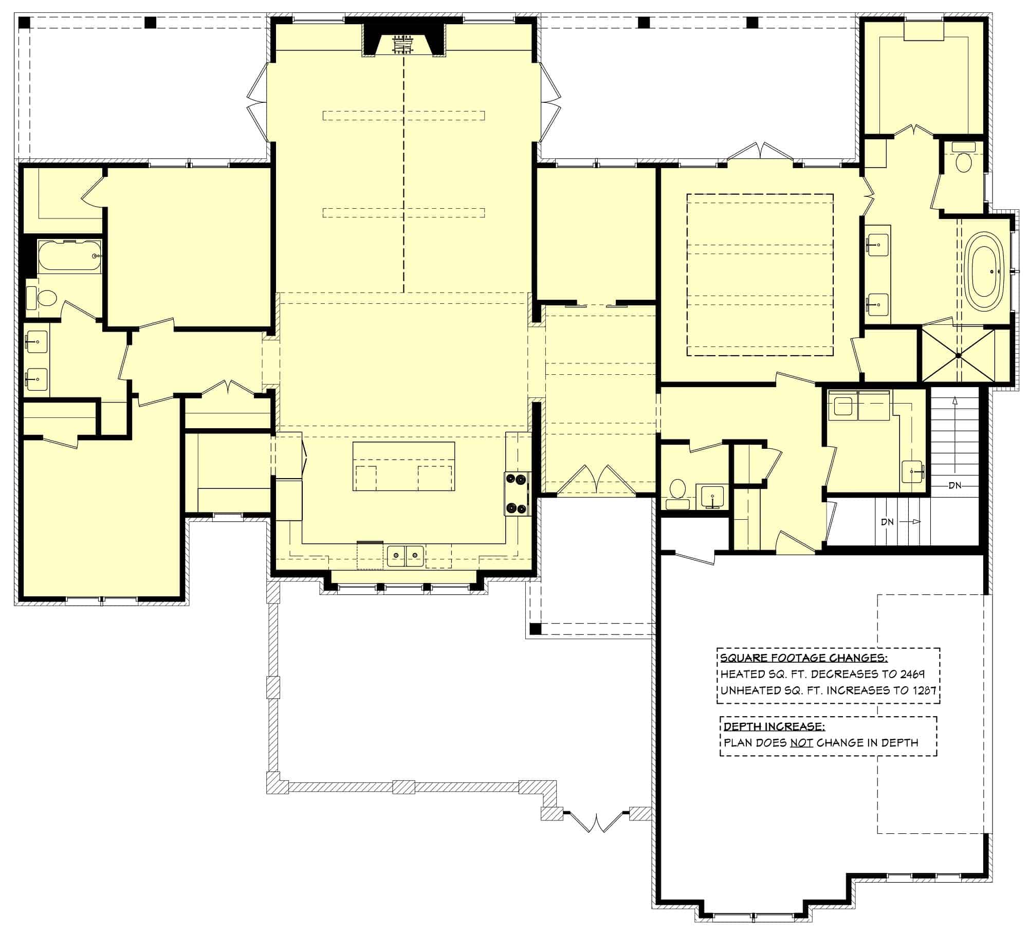 Main Level of Ranch Plan #142-1274