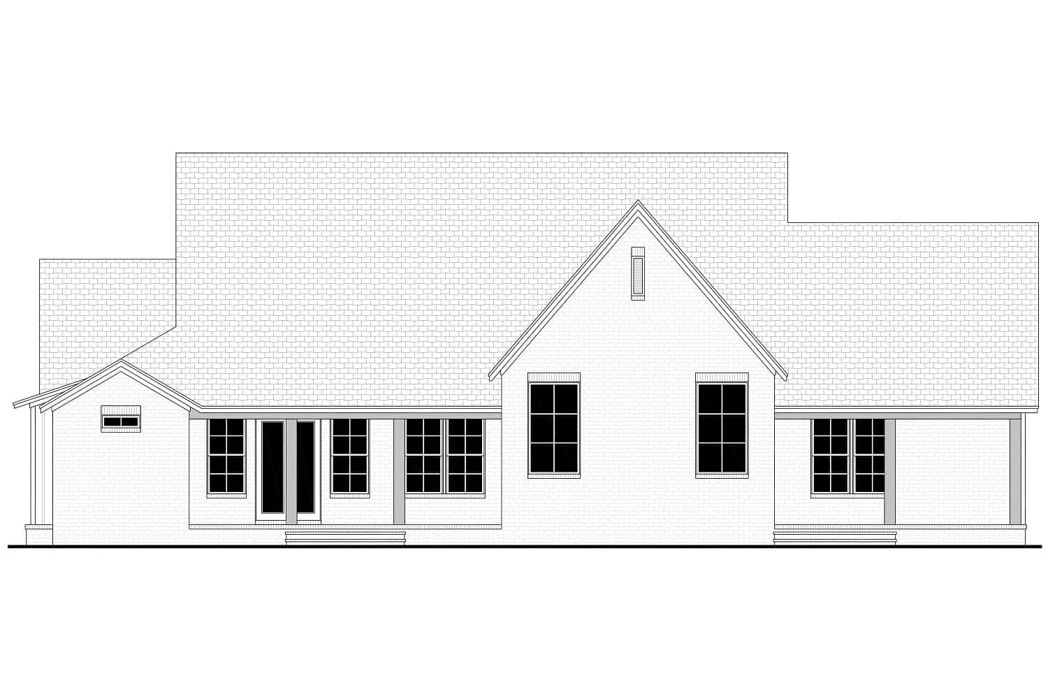 Home Plan Rear Elevation of this 3-Bedroom,2470 Sq Ft Plan -142-1274