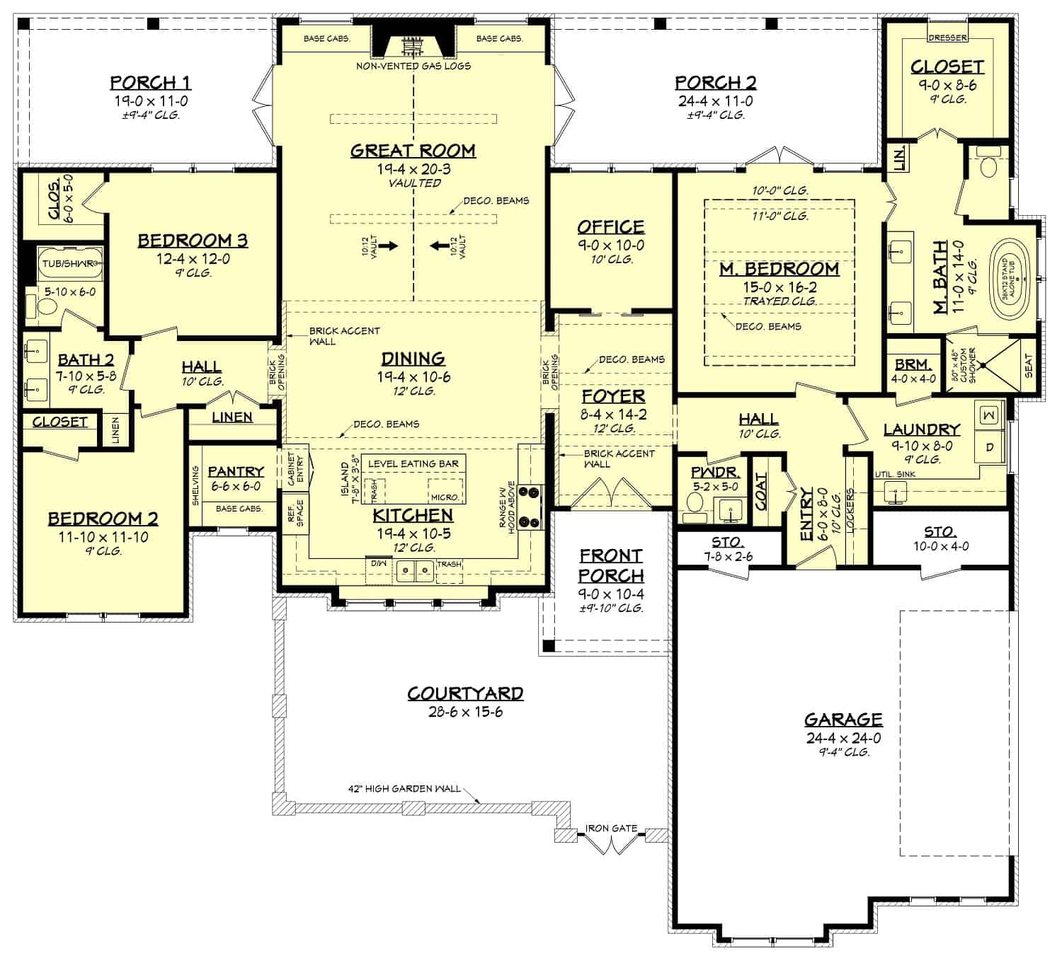 Main Level of Ranch Plan #142-1274