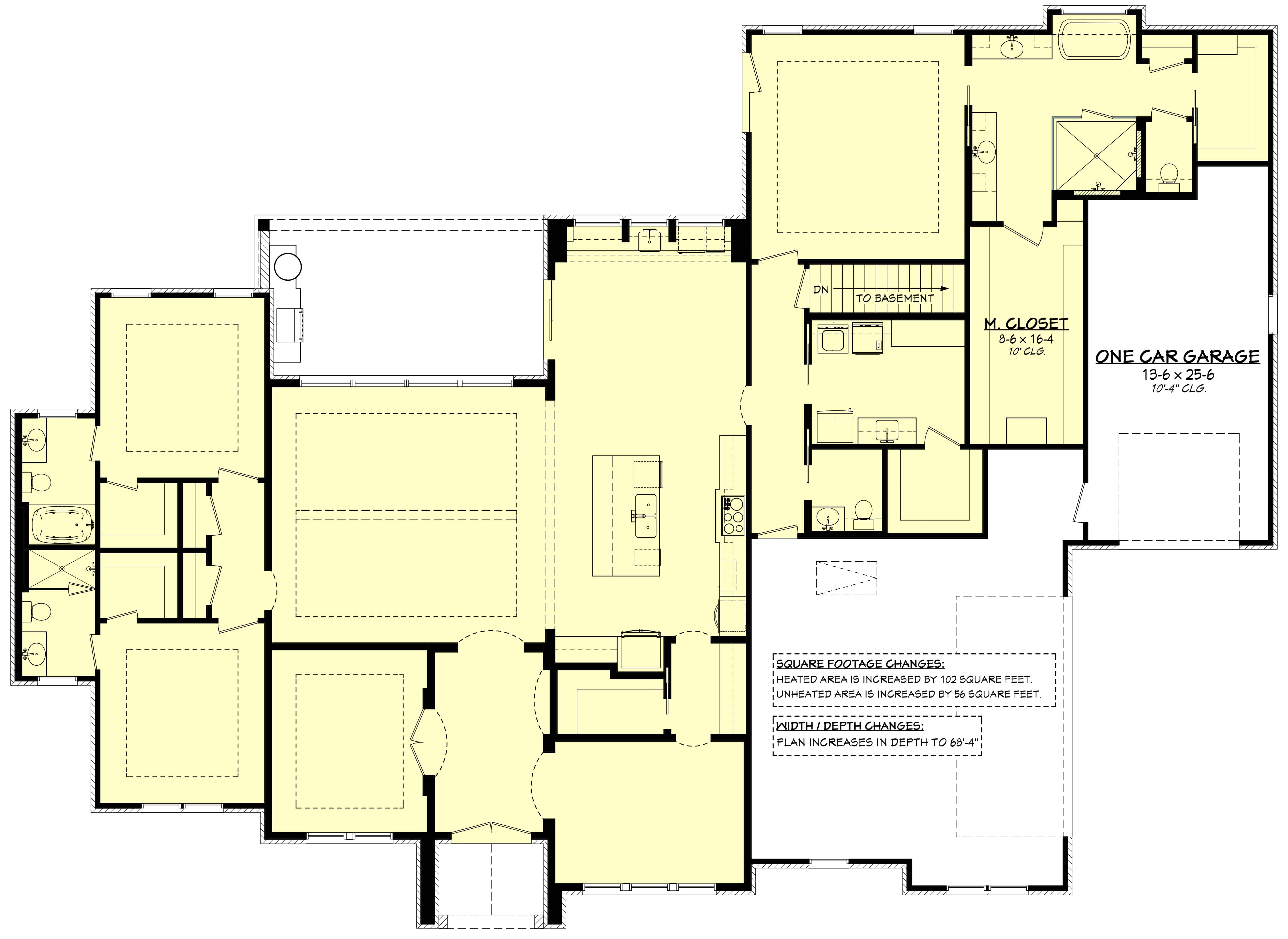 Basement of Modern Farmhouse Plan #142-1275