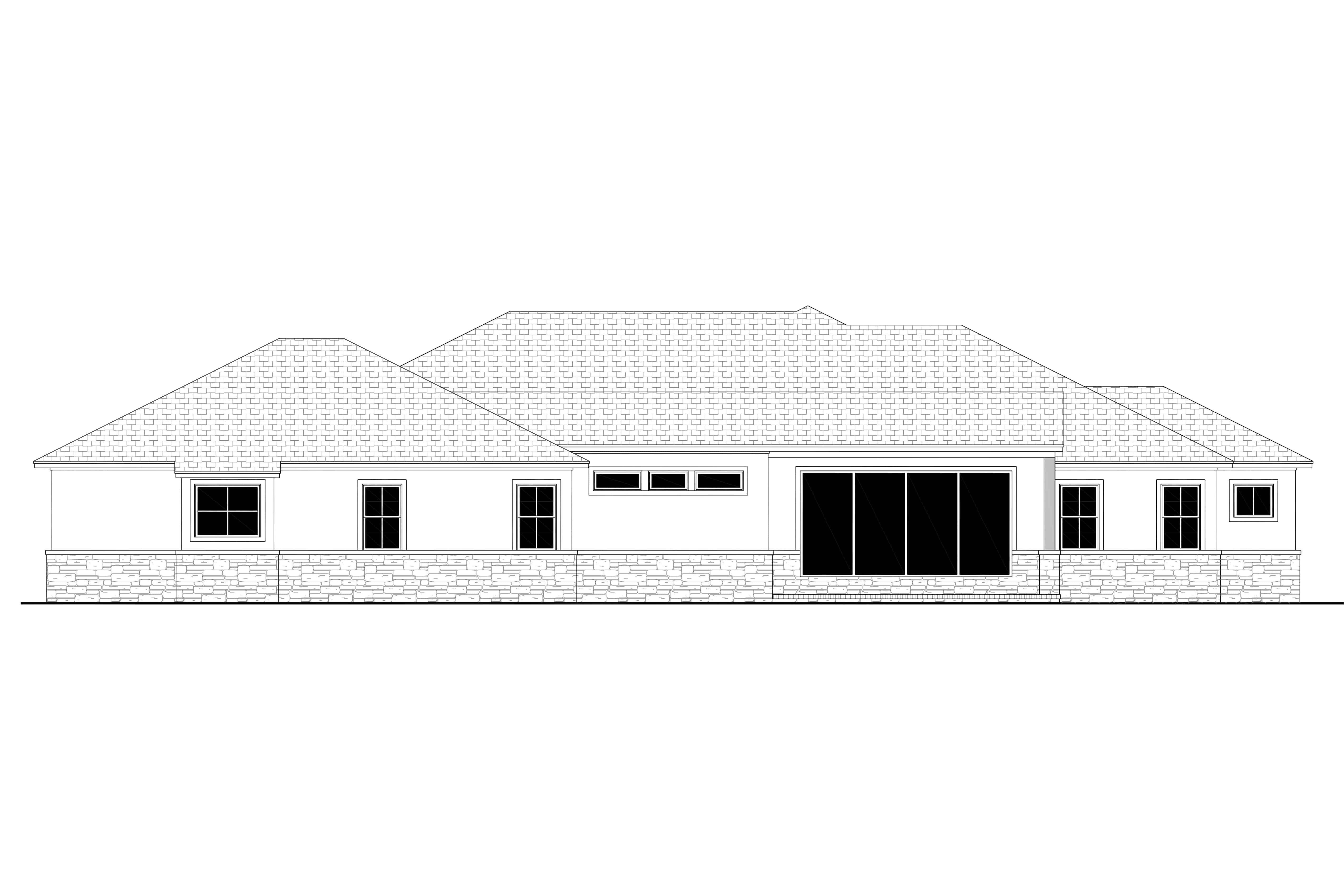 Home Plan Rear Elevation of this 3-Bedroom,3078 Sq Ft Plan -142-1275