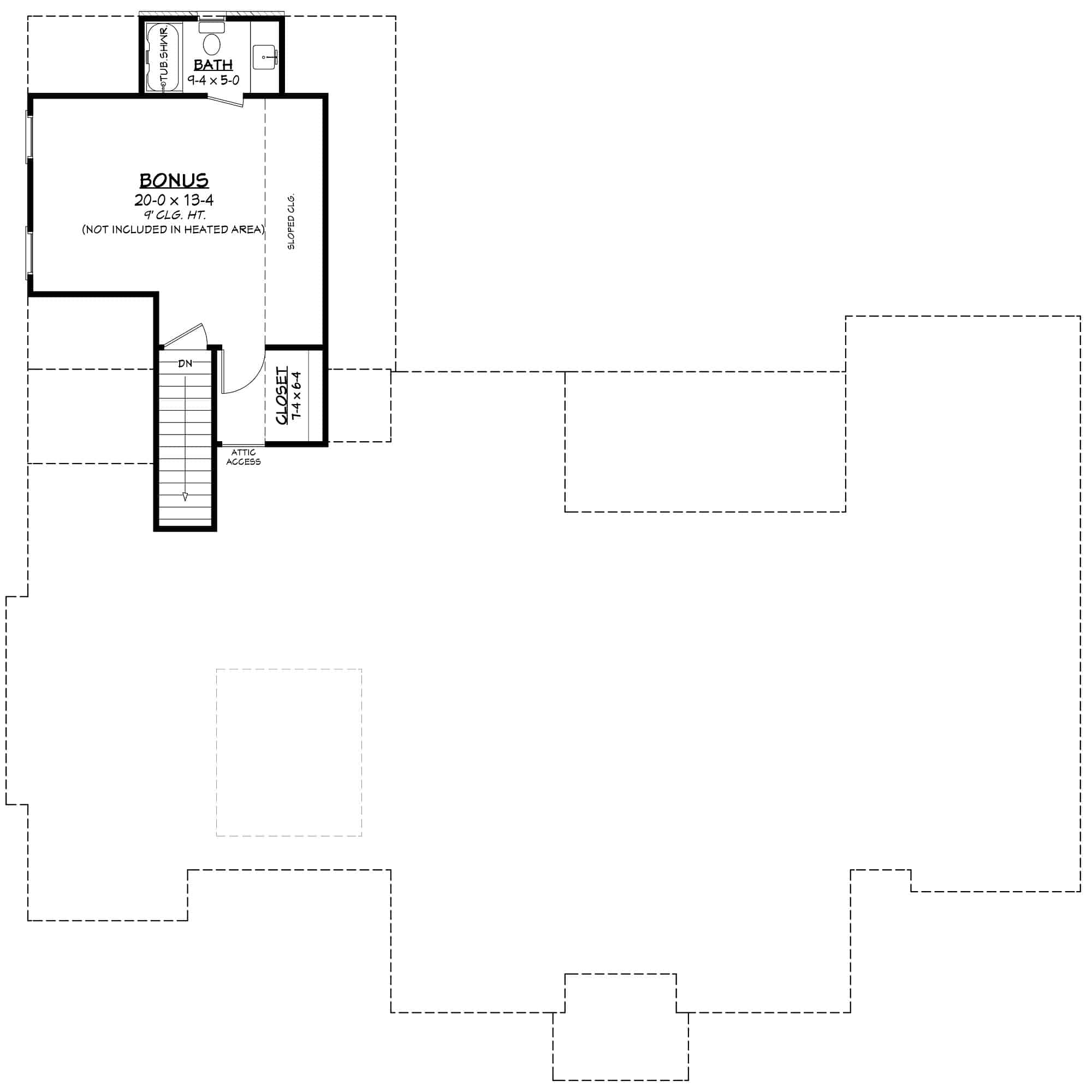 Bonus Room of Ranch Plan #142-1276