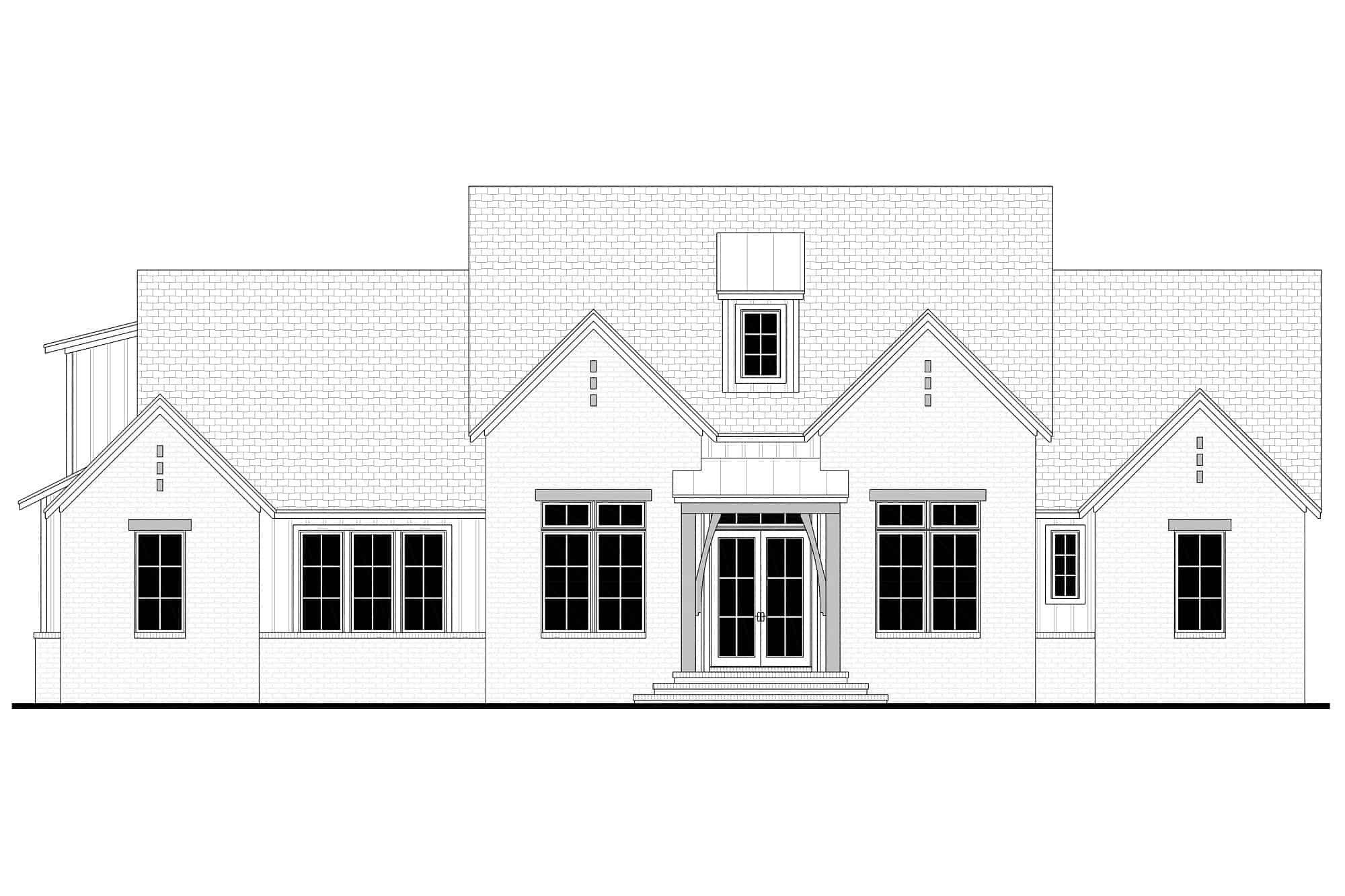 Home Plan Front Elevation of this 4-Bedroom,2626 Sq Ft Plan -142-1276
