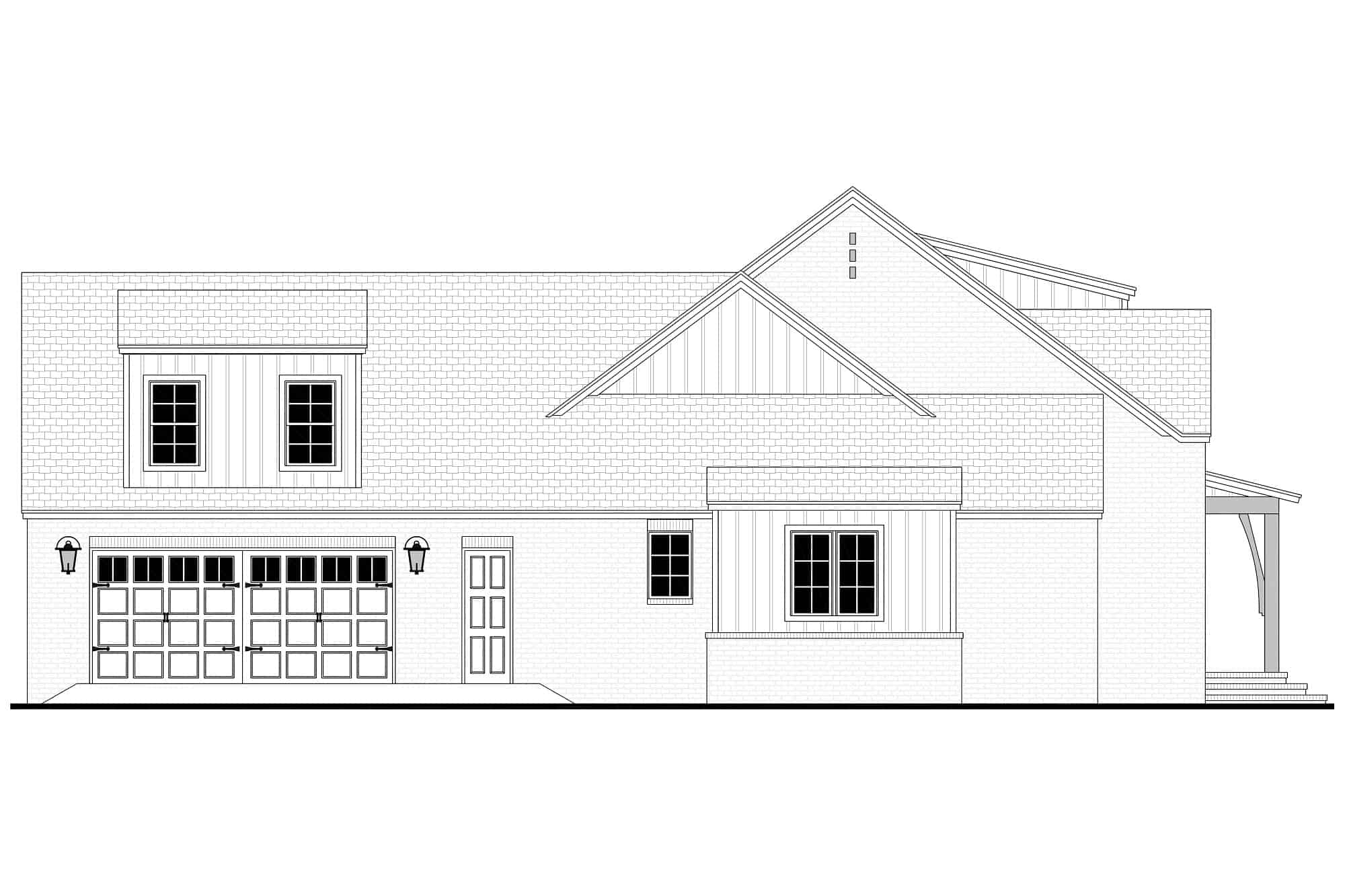 Home Plan Left Elevation of this 4-Bedroom,2626 Sq Ft Plan -142-1276