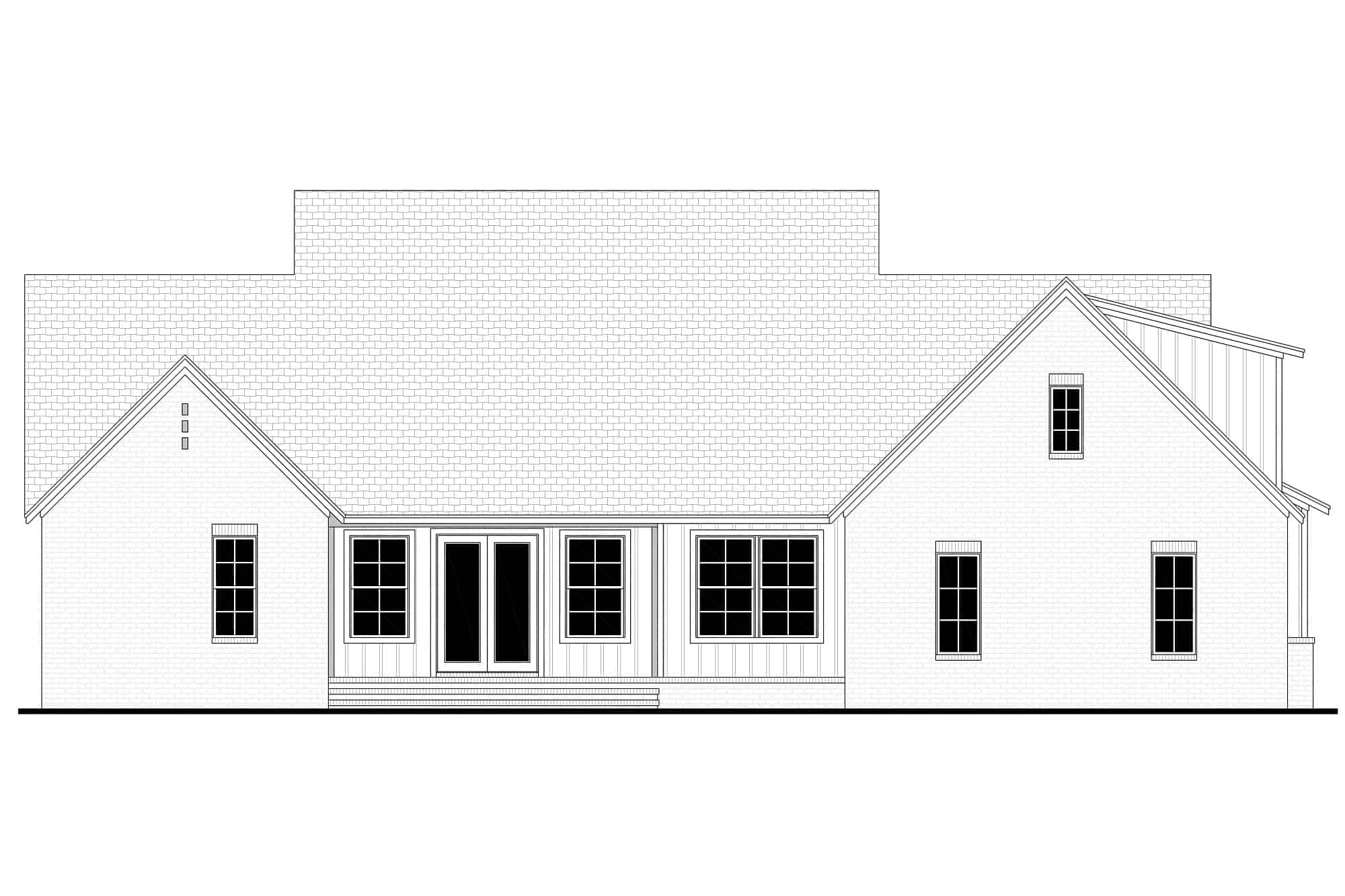 Home Plan Rear Elevation of this 4-Bedroom,2626 Sq Ft Plan -142-1276