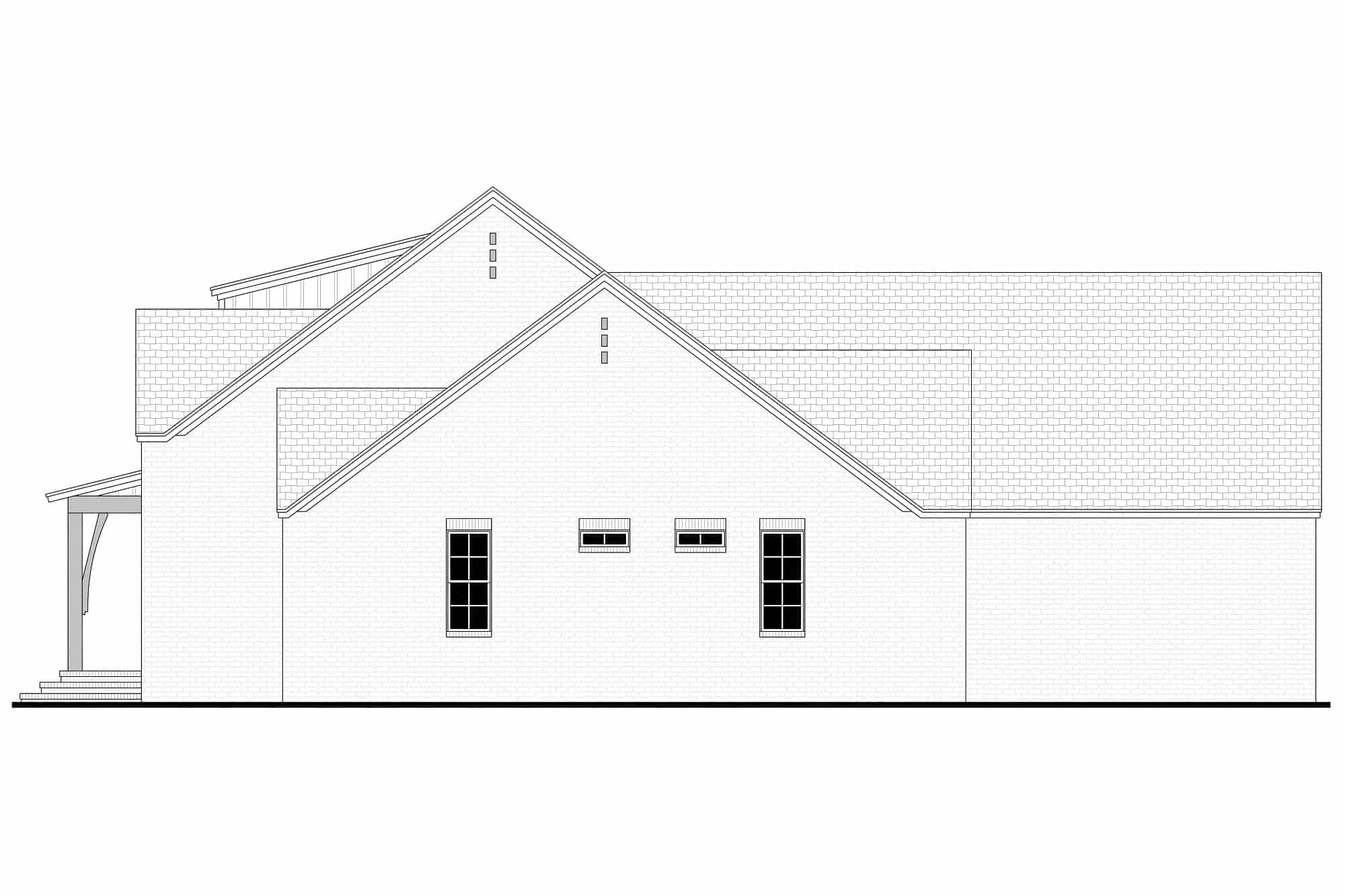 Home Plan Right Elevation of this 4-Bedroom,2626 Sq Ft Plan -142-1276