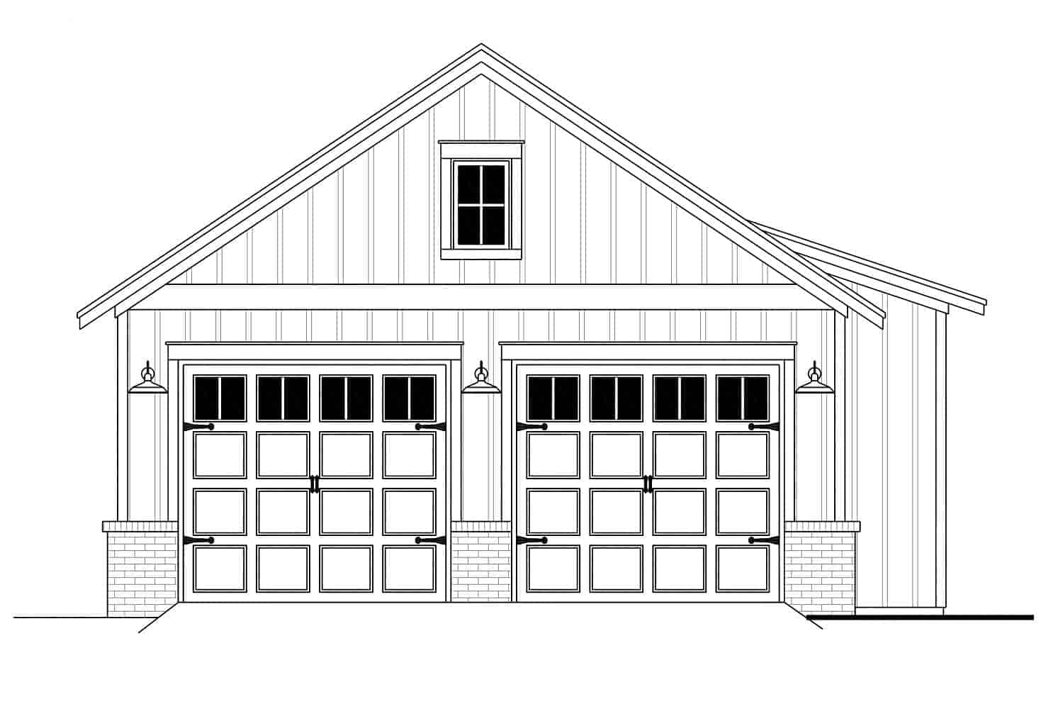Home Plan Left Elevation of this 0-Bedroom,661 Sq Ft Plan -142-1277