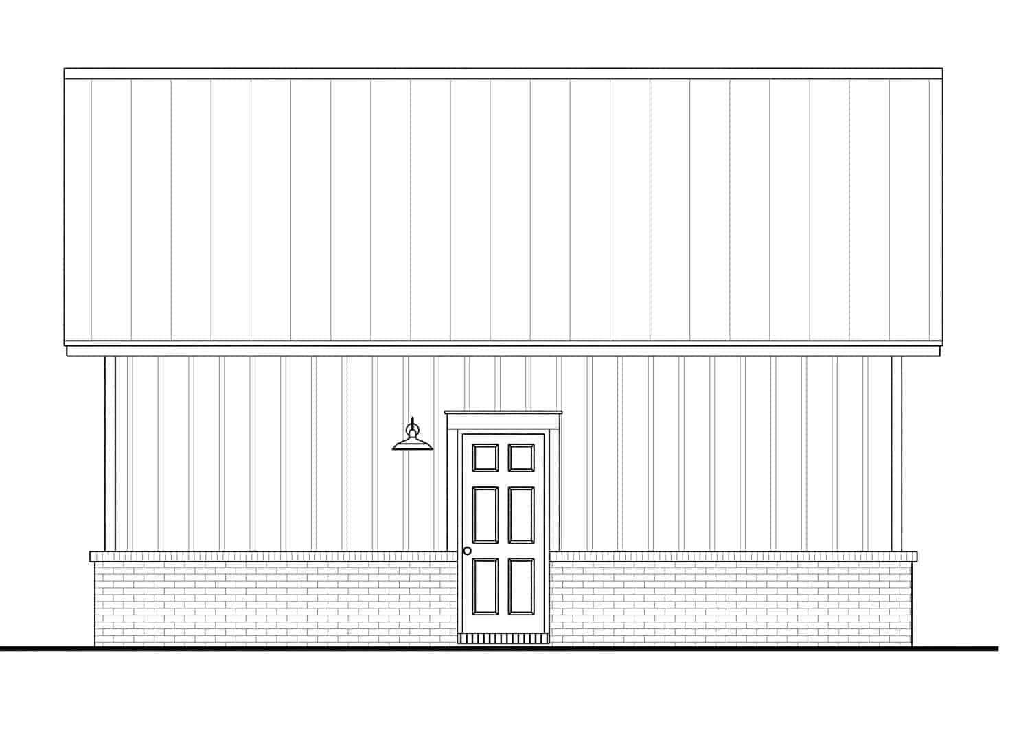 Home Plan Rear Elevation of this 0-Bedroom,661 Sq Ft Plan -142-1277