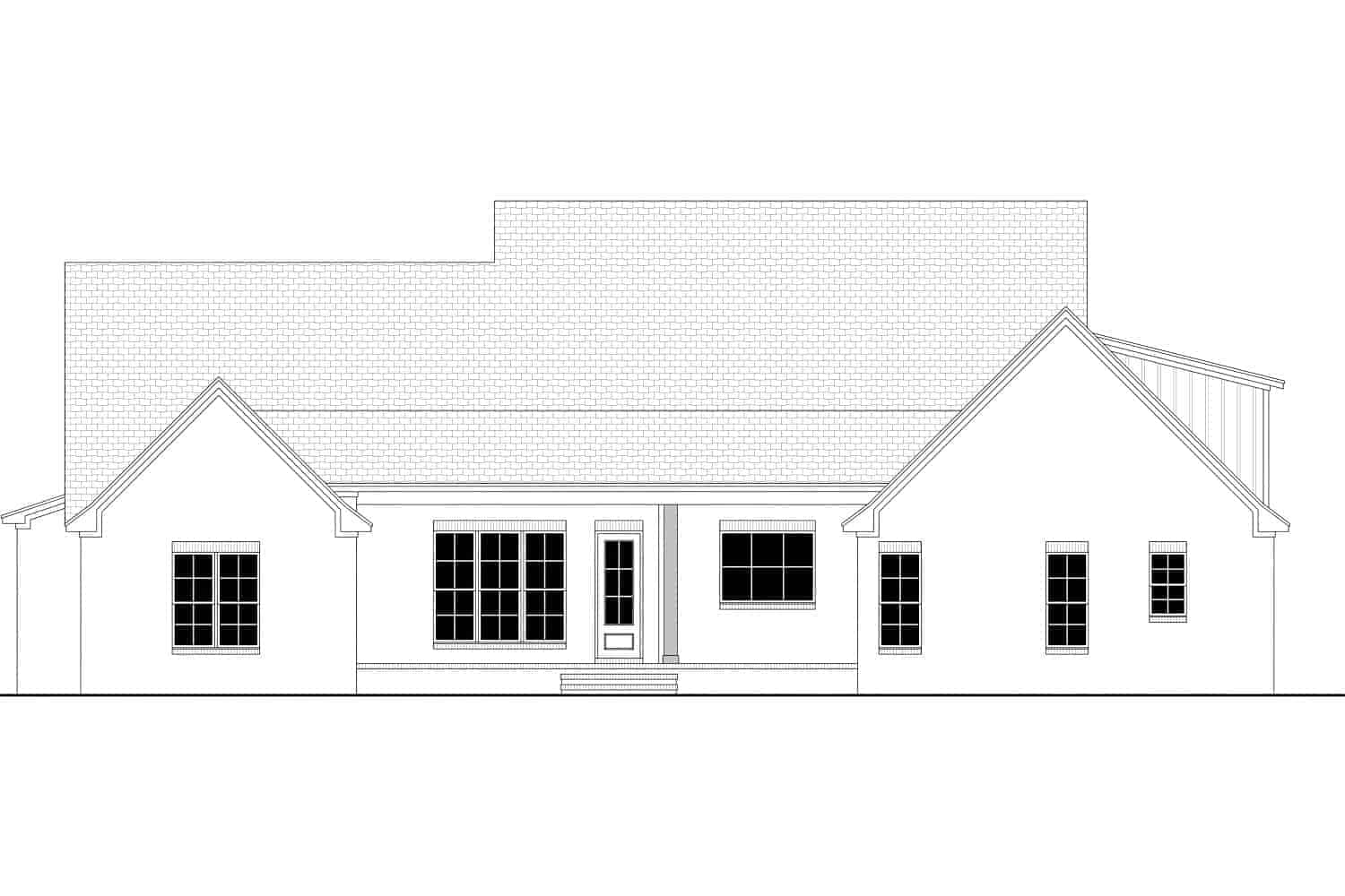 Home Plan Rear Elevation of this 5-Bedroom,2985 Sq Ft Plan -142-1278