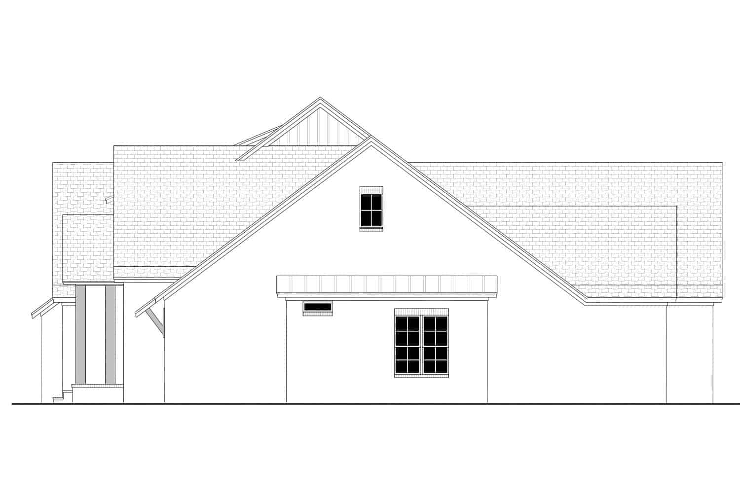 Home Plan Right Elevation of this 5-Bedroom,2985 Sq Ft Plan -142-1278
