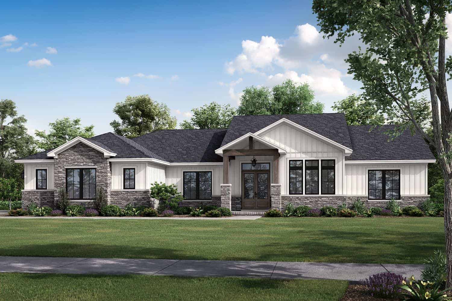 Front View of this 3-Bedroom, 2574 Sq Ft Plan - 142-1405