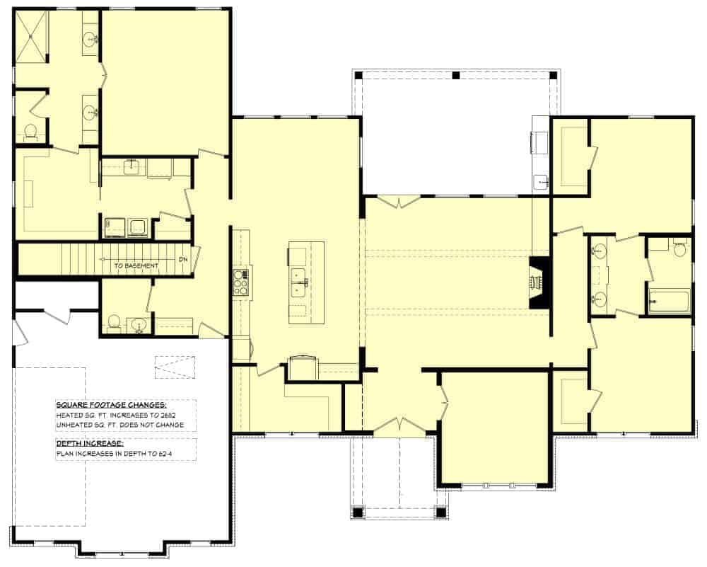 Basement of Texas Style Plan #142-1405