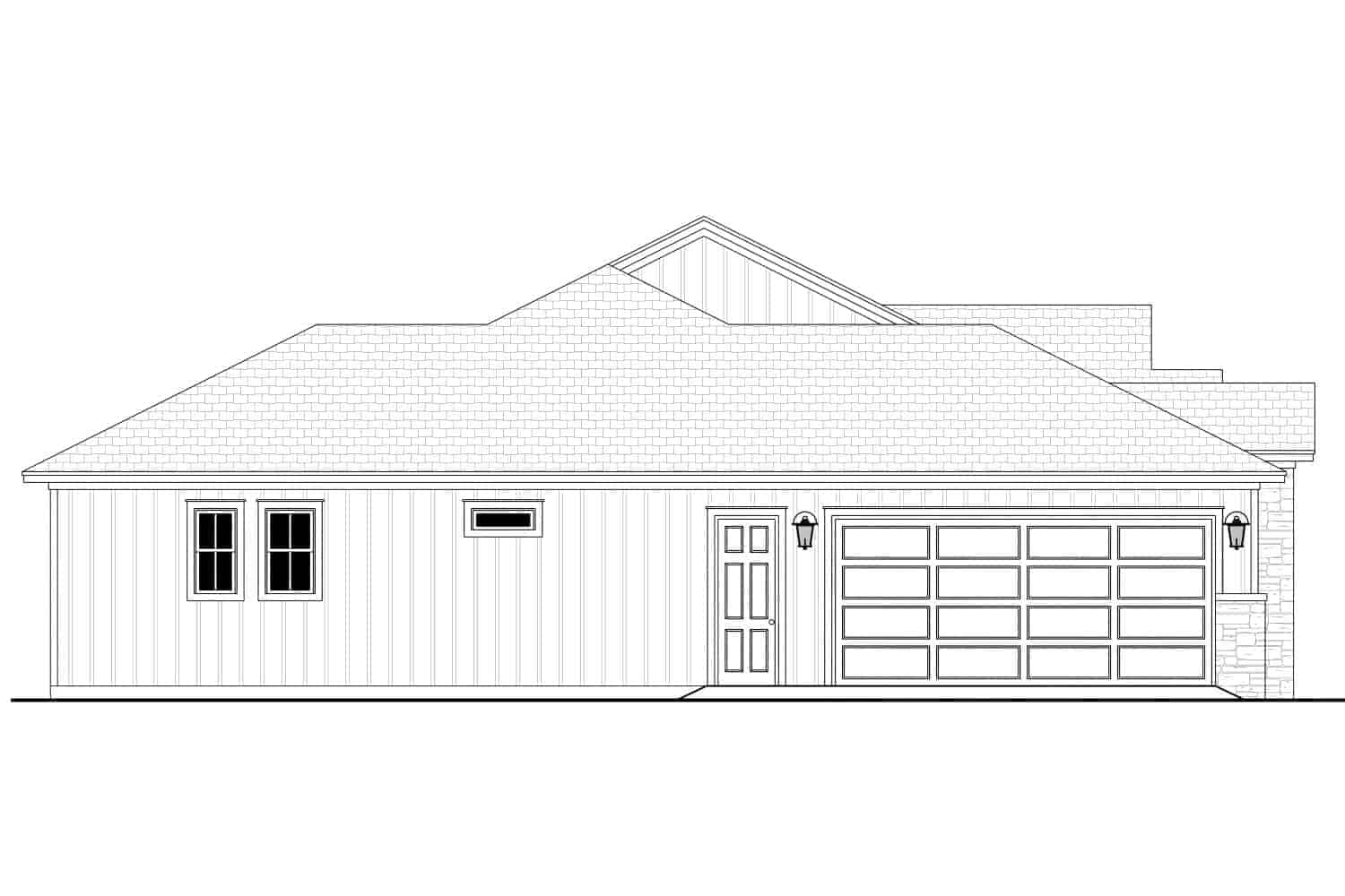Home Plan Left Elevation of this 3-Bedroom,2574 Sq Ft Plan -142-1405