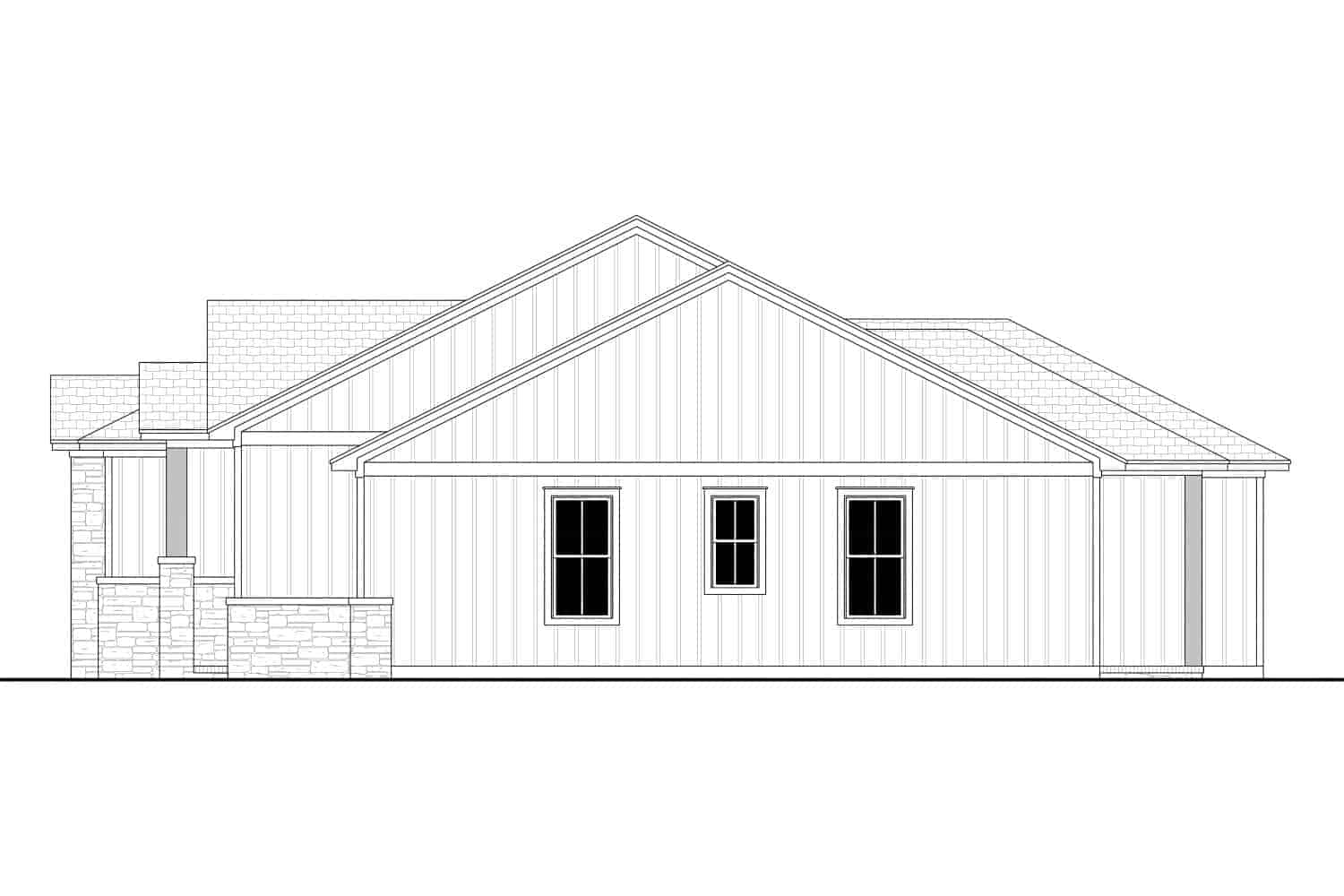 Home Plan Right Elevation of this 3-Bedroom,2574 Sq Ft Plan -142-1405