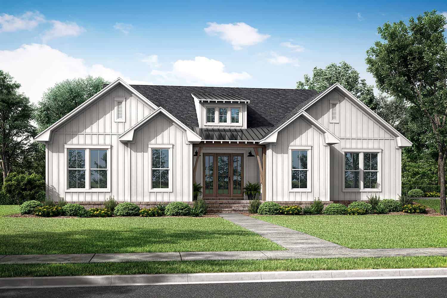 Home Plan Front Elevation of this 3-Bedroom,2045 Sq Ft Plan -142-1406