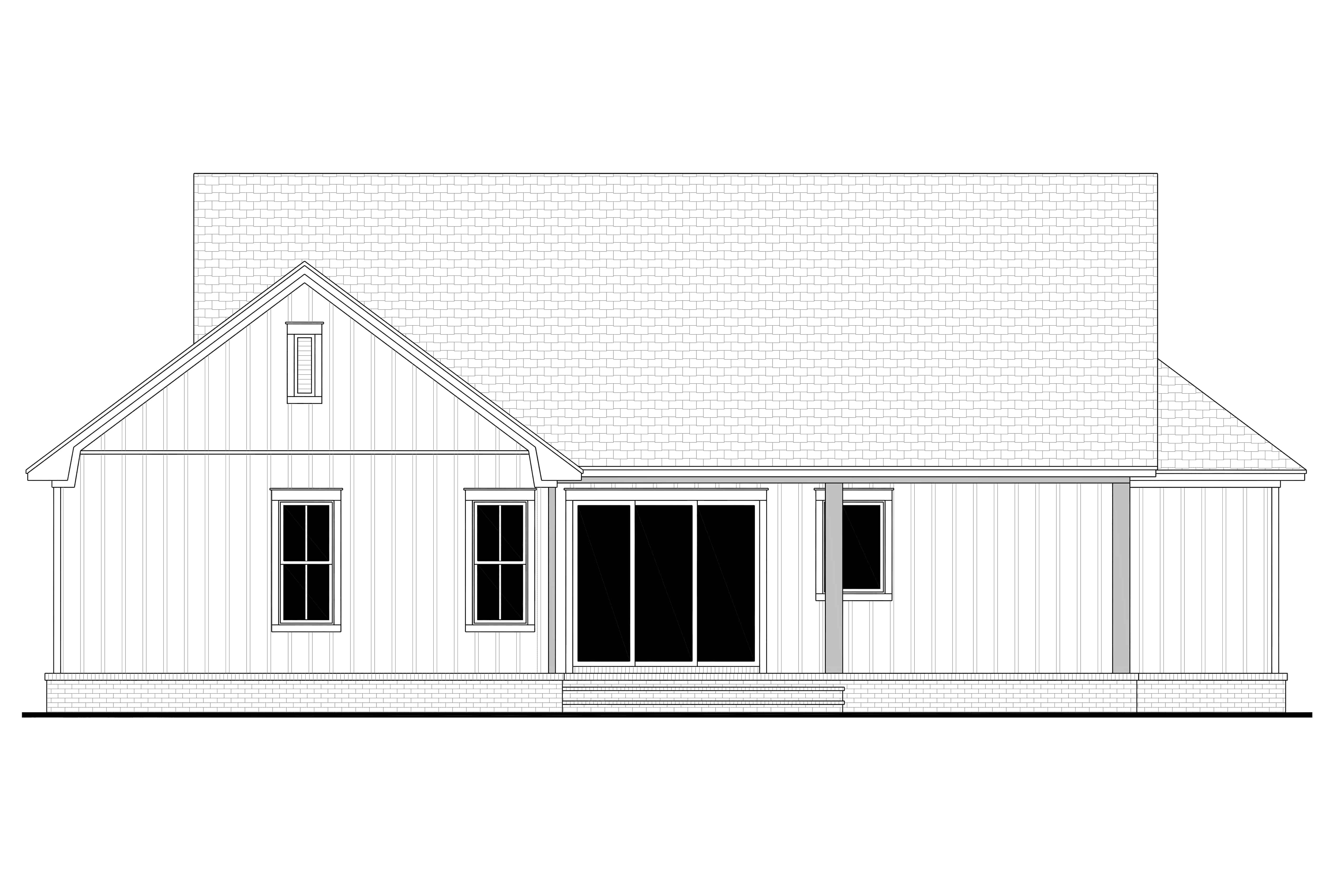 Home Plan Rear Elevation of this 3-Bedroom,2045 Sq Ft Plan -142-1406