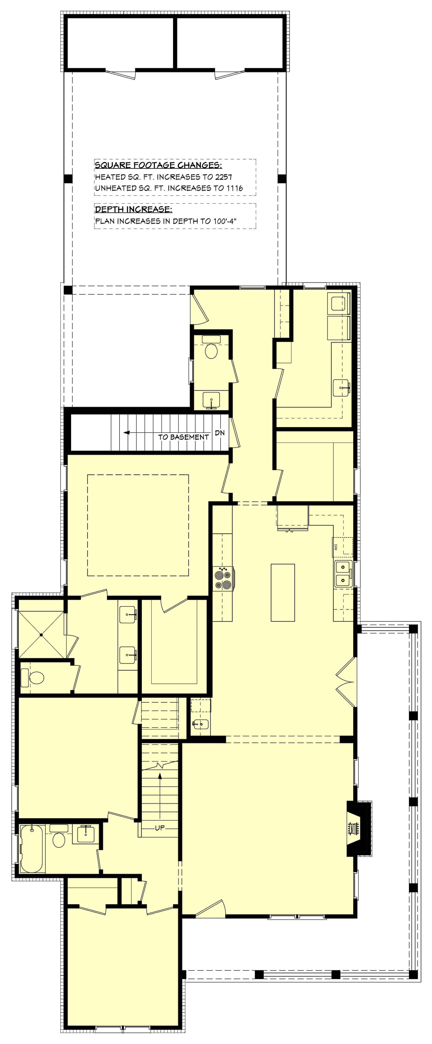 Main Level of Modern Farmhouse Plan #142-1407