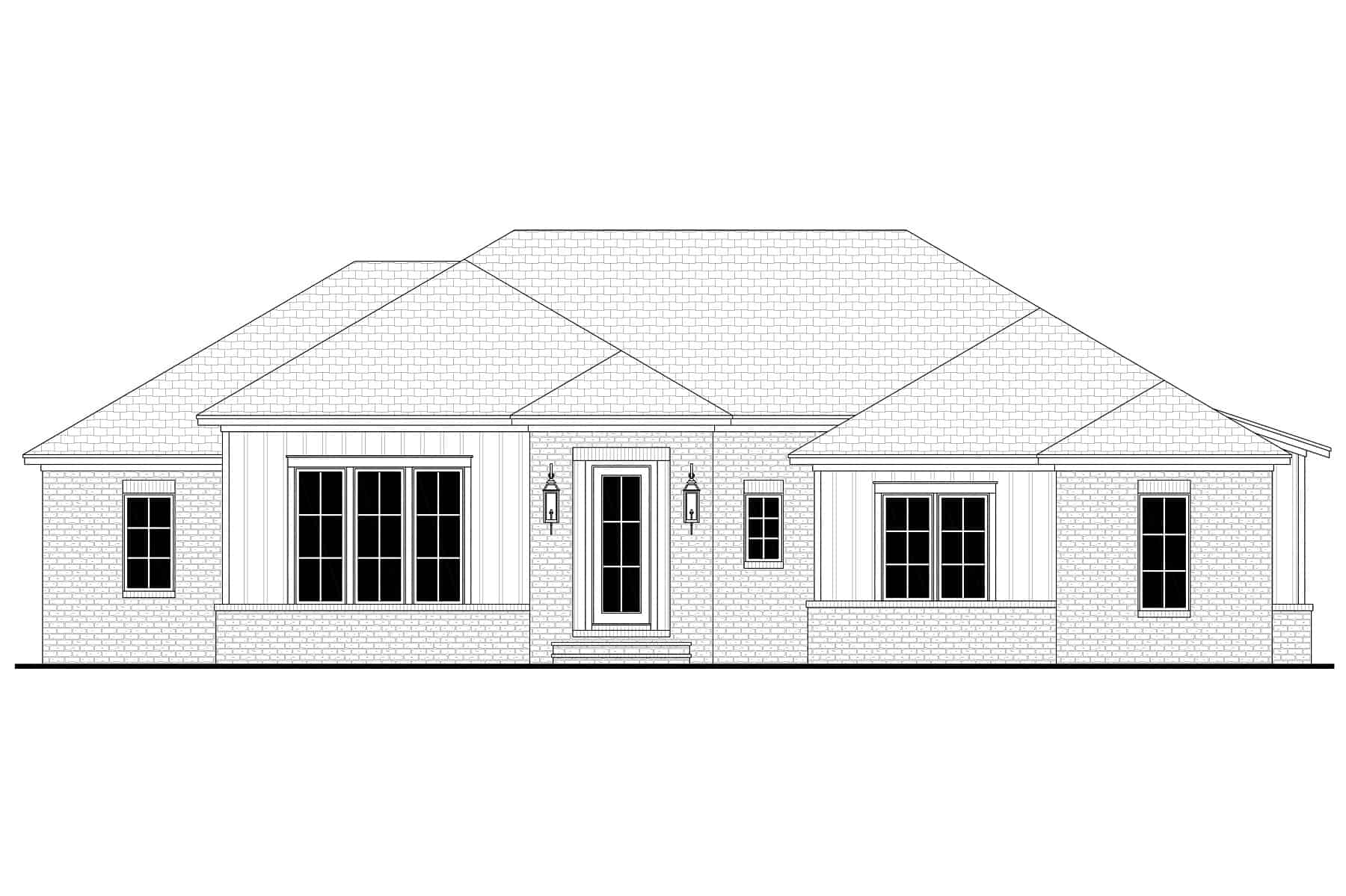 Home Plan Front Elevation of this 4-Bedroom,2216 Sq Ft Plan -142-1408