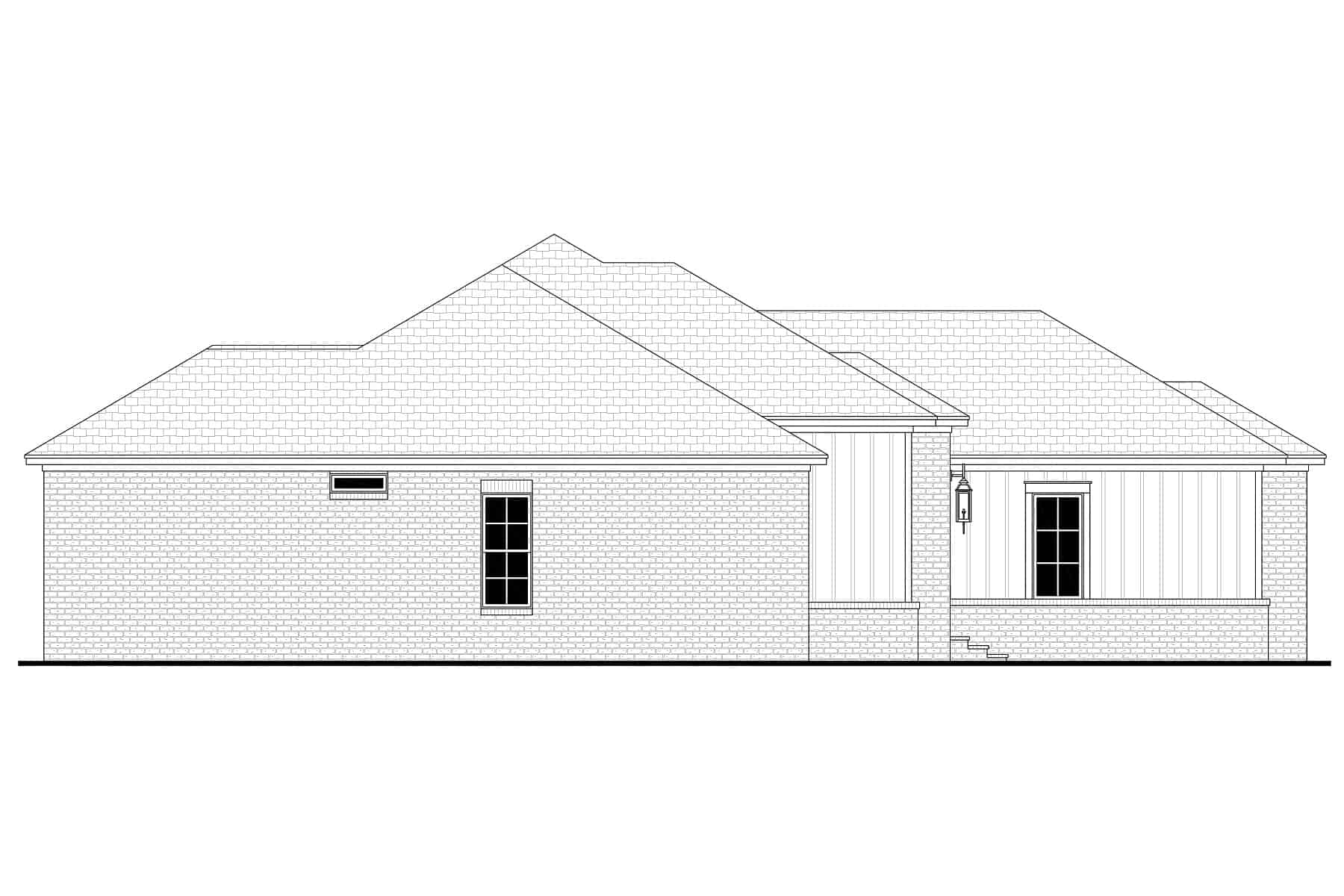 Home Plan Left Elevation of this 4-Bedroom,2216 Sq Ft Plan -142-1408
