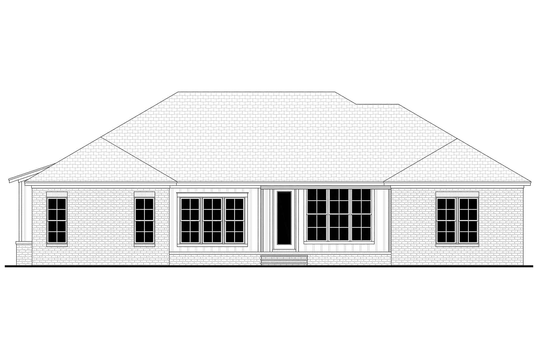 Home Plan Rear Elevation of this 4-Bedroom,2216 Sq Ft Plan -142-1408