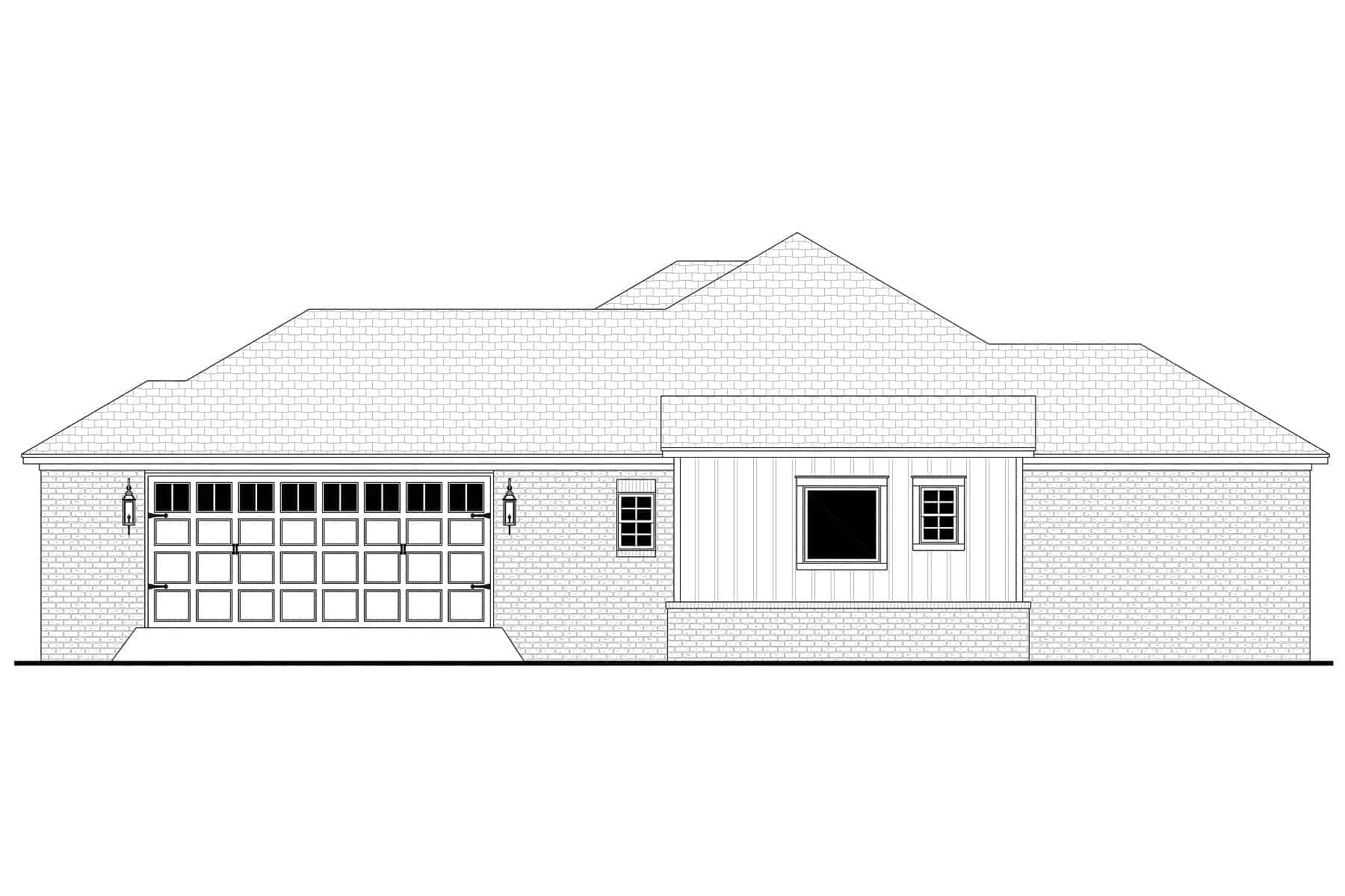 Home Plan Right Elevation of this 4-Bedroom,2216 Sq Ft Plan -142-1408