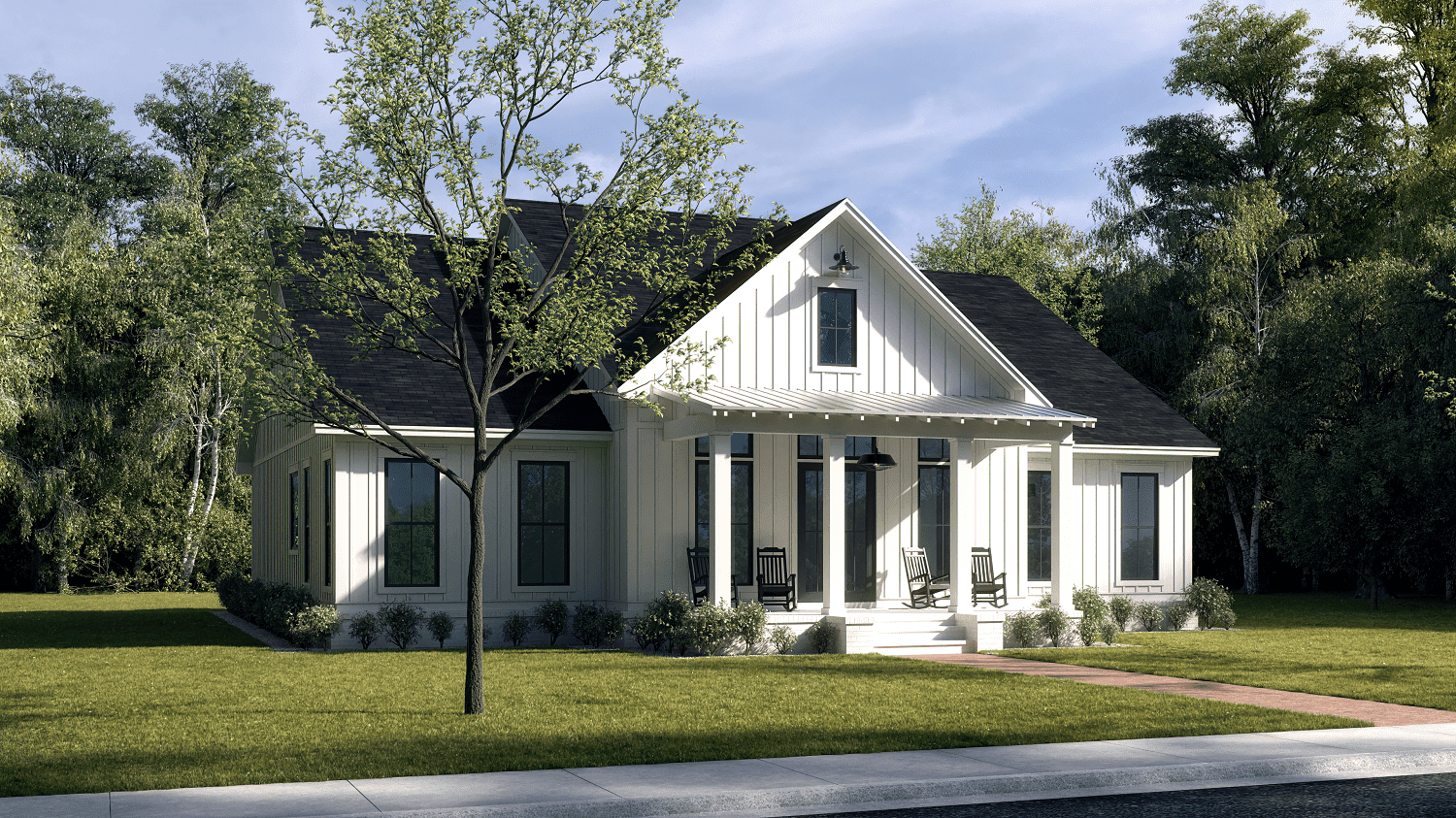 Front elevation of Traditional home (ThePlanCollection: House Plan #142-1409)