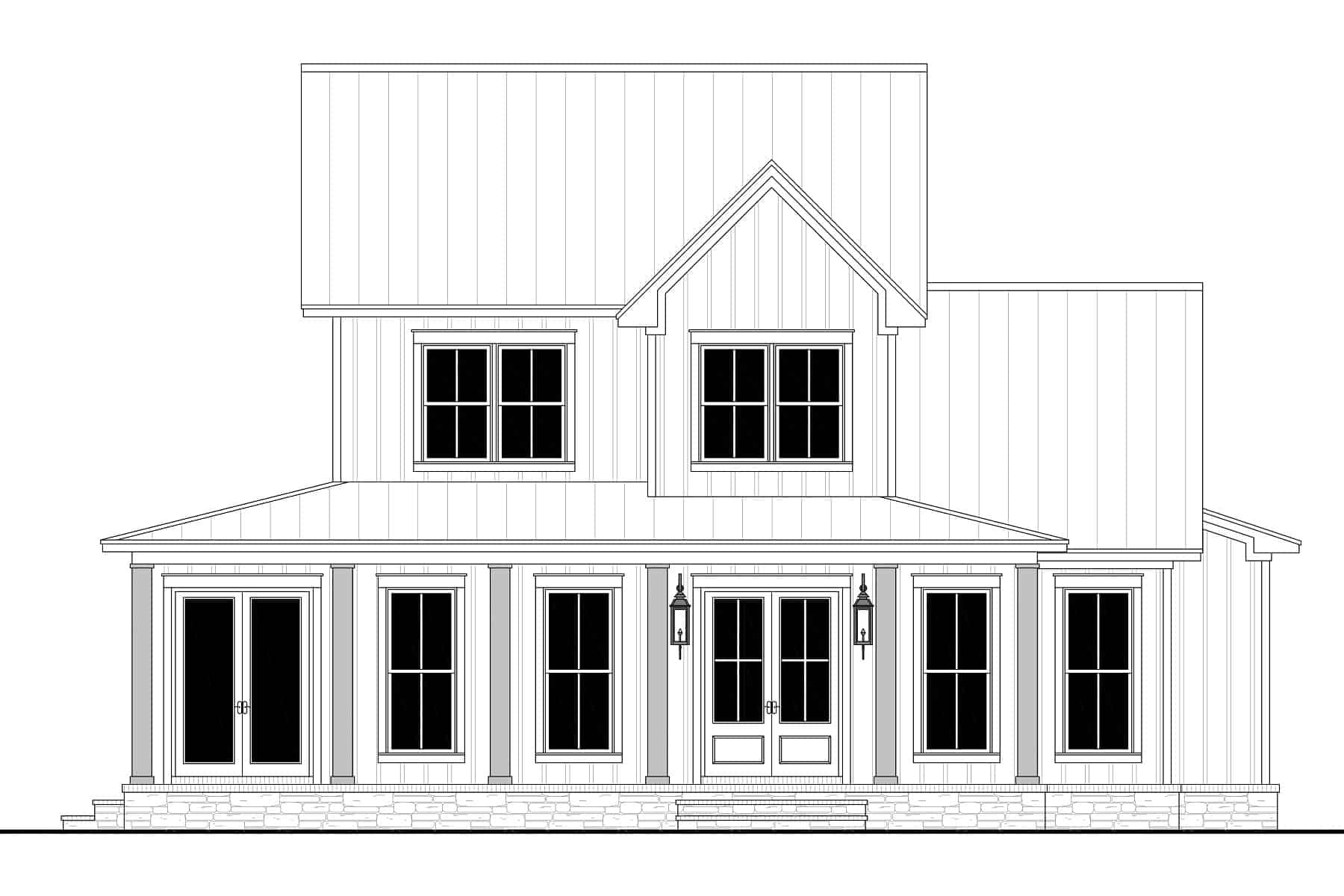 Home Plan Front Elevation of this 4-Bedroom,2628 Sq Ft Plan -142-1410