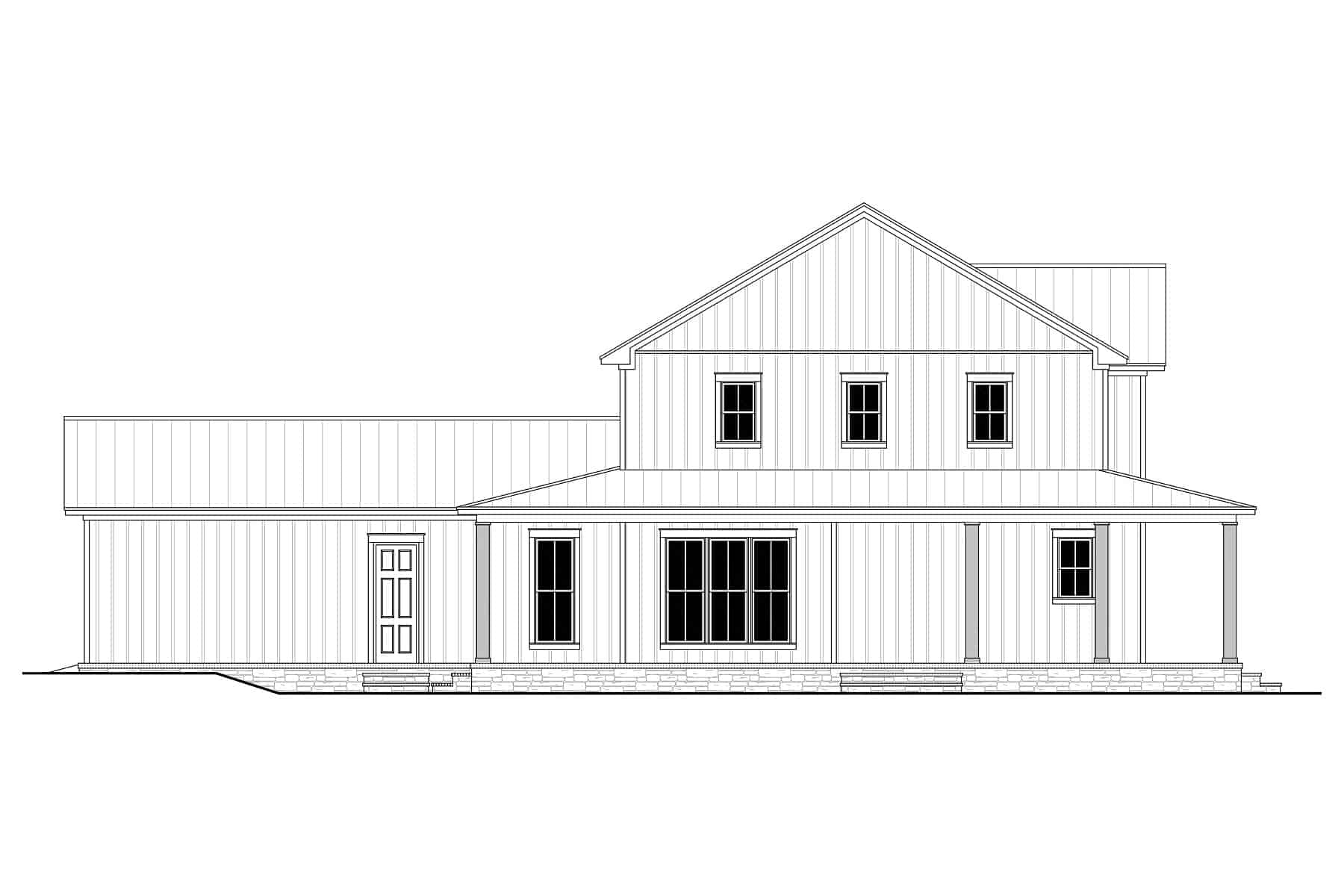 Home Plan Left Elevation of this 4-Bedroom,2628 Sq Ft Plan -142-1410
