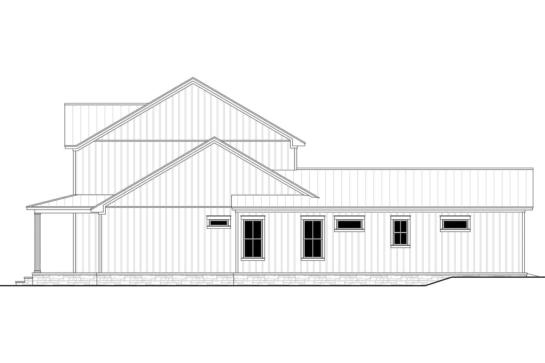 Home Plan Right Elevation of this 4-Bedroom,2628 Sq Ft Plan -142-1410