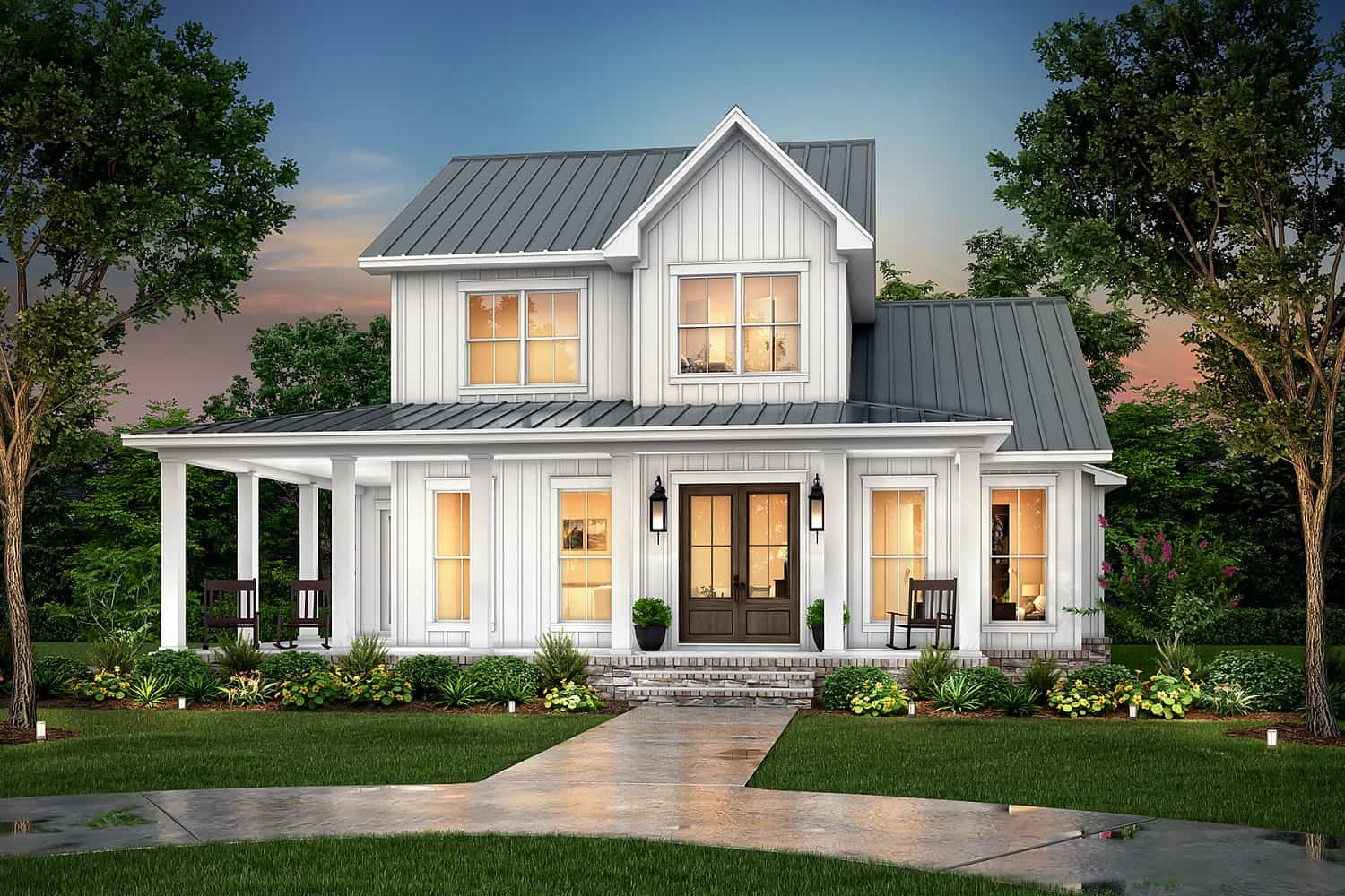 Home at Night of this 4-Bedroom, 2628 Sq Ft Plan - 142-1410