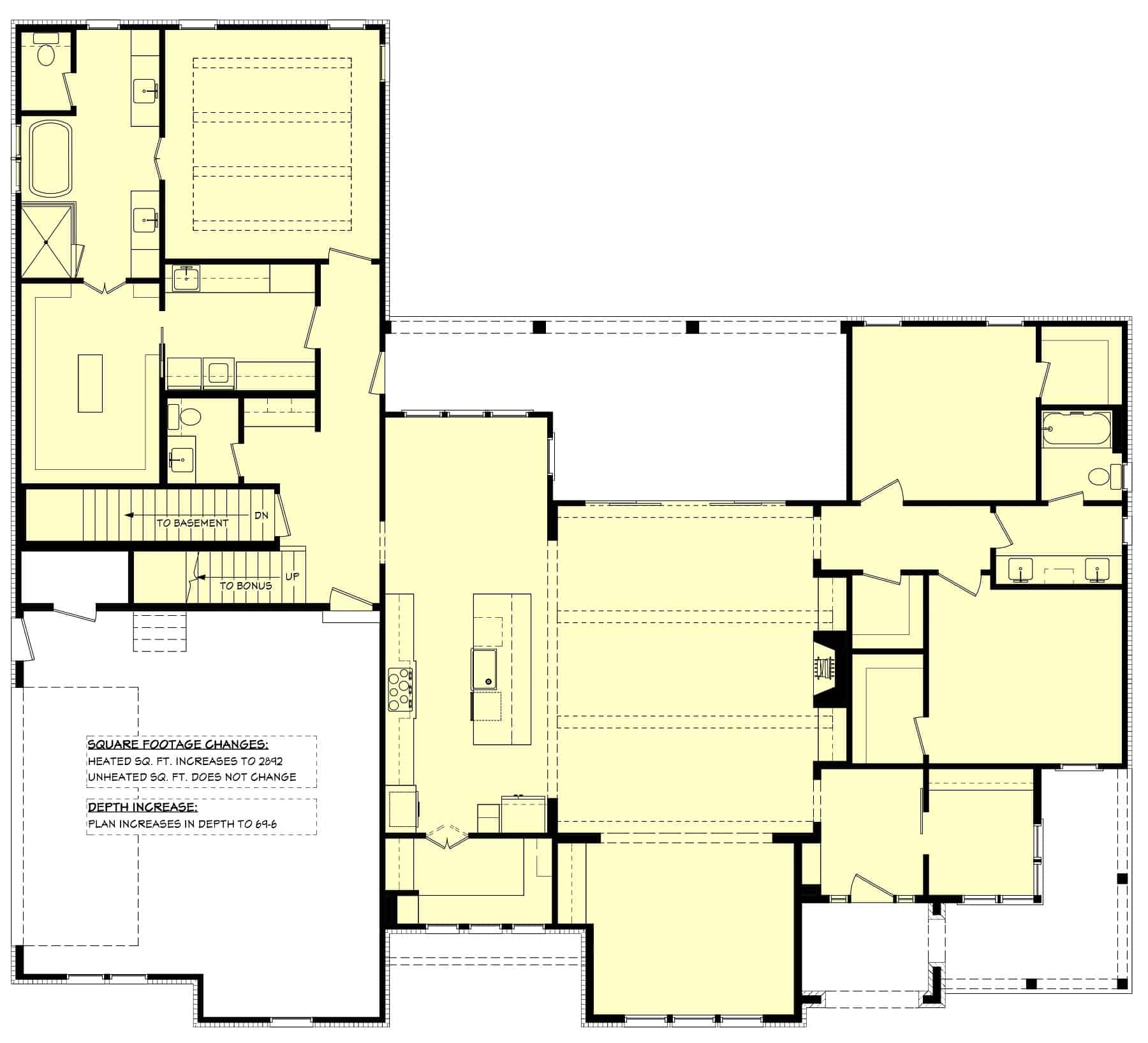 Main Level of Contemporary Plan #142-1411